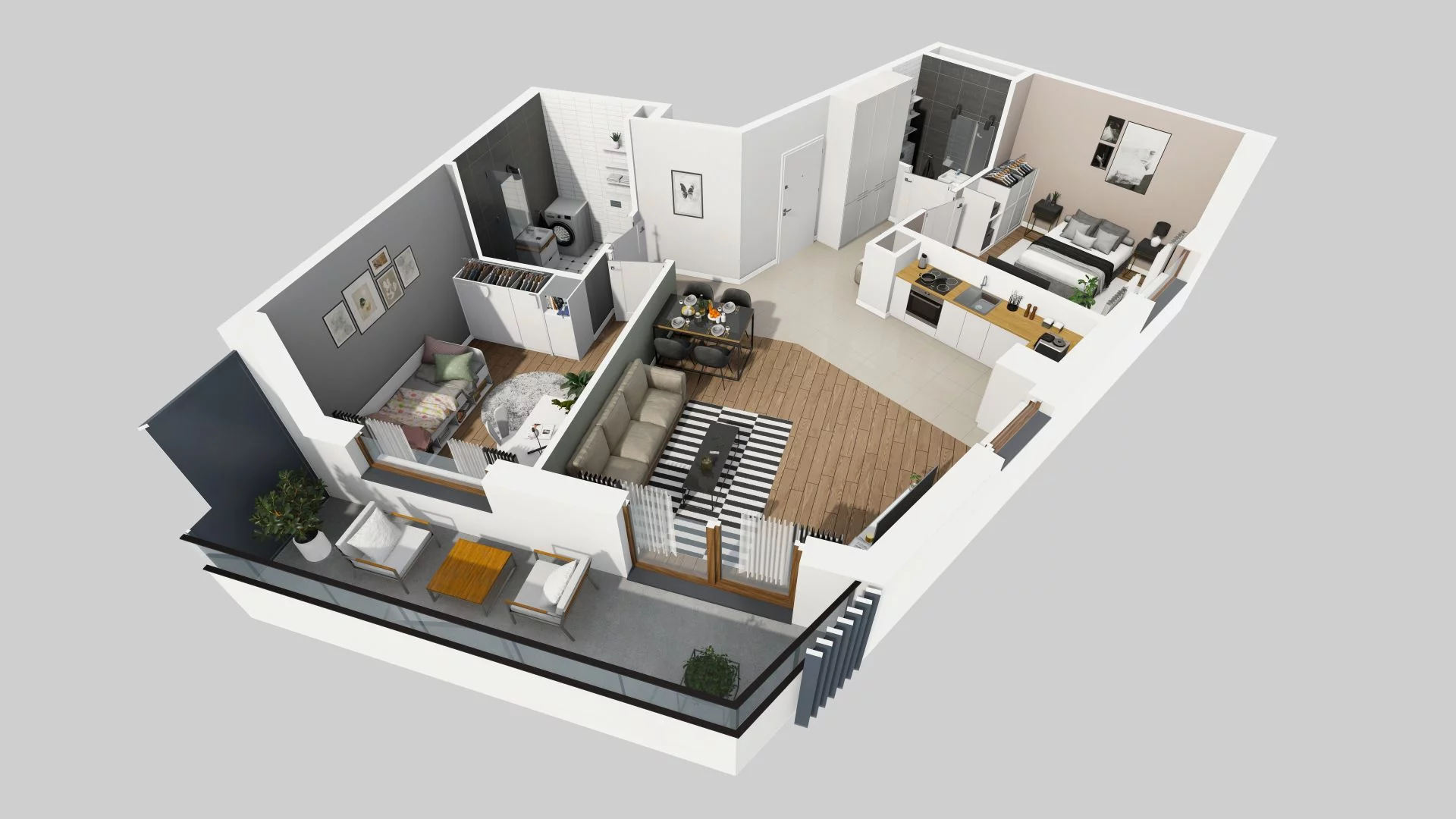 3 pokoje, mieszkanie 65,18 m², piętro 1, oferta nr E/13, Harmonia Mokotów, Warszawa, Mokotów, Siekierki, al. Polski Walczącej / Józefa Becka