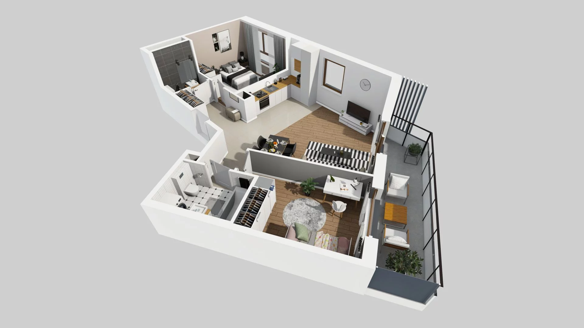 3 pokoje, mieszkanie 65,18 m², piętro 1, oferta nr E/13, Harmonia Mokotów, Warszawa, Mokotów, Siekierki, al. Polski Walczącej / Józefa Becka