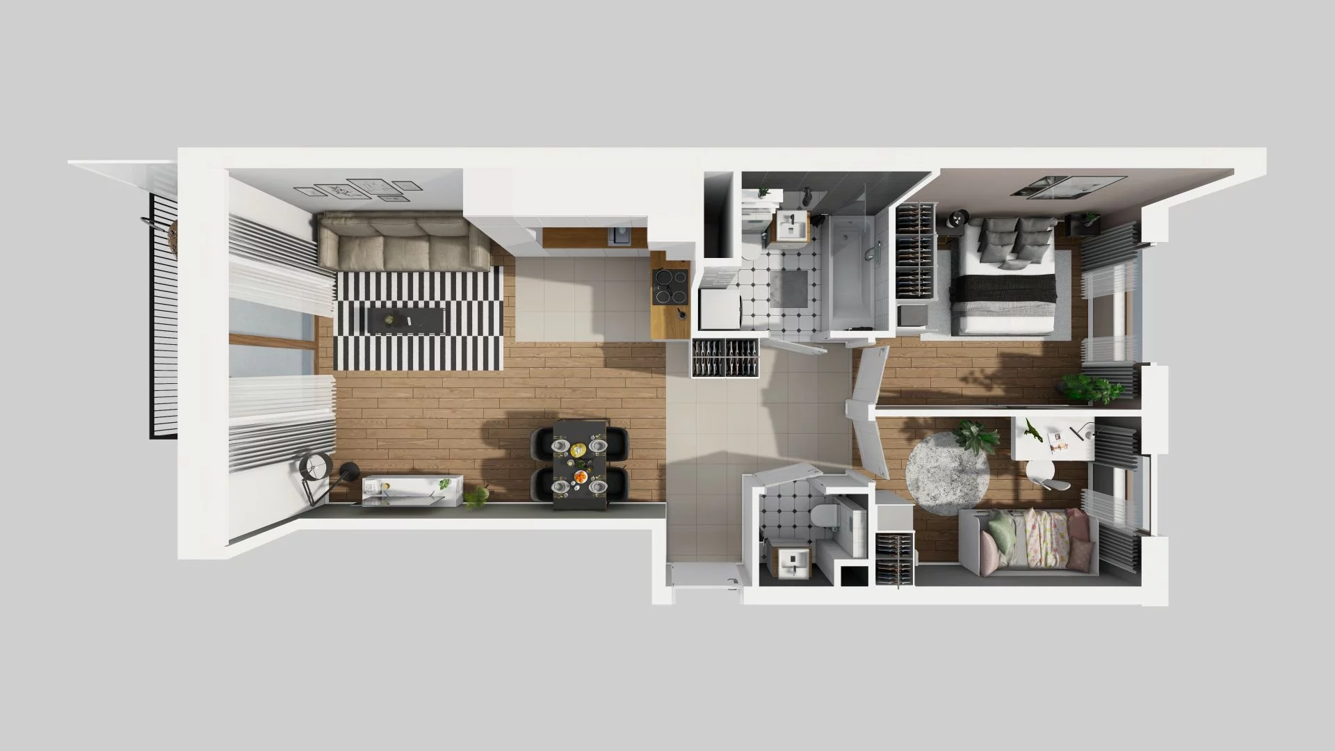 3 pokoje, mieszkanie 61,33 m², piętro 3, oferta nr E/78, Harmonia Mokotów, Warszawa, Mokotów, Siekierki, al. Polski Walczącej / Józefa Becka