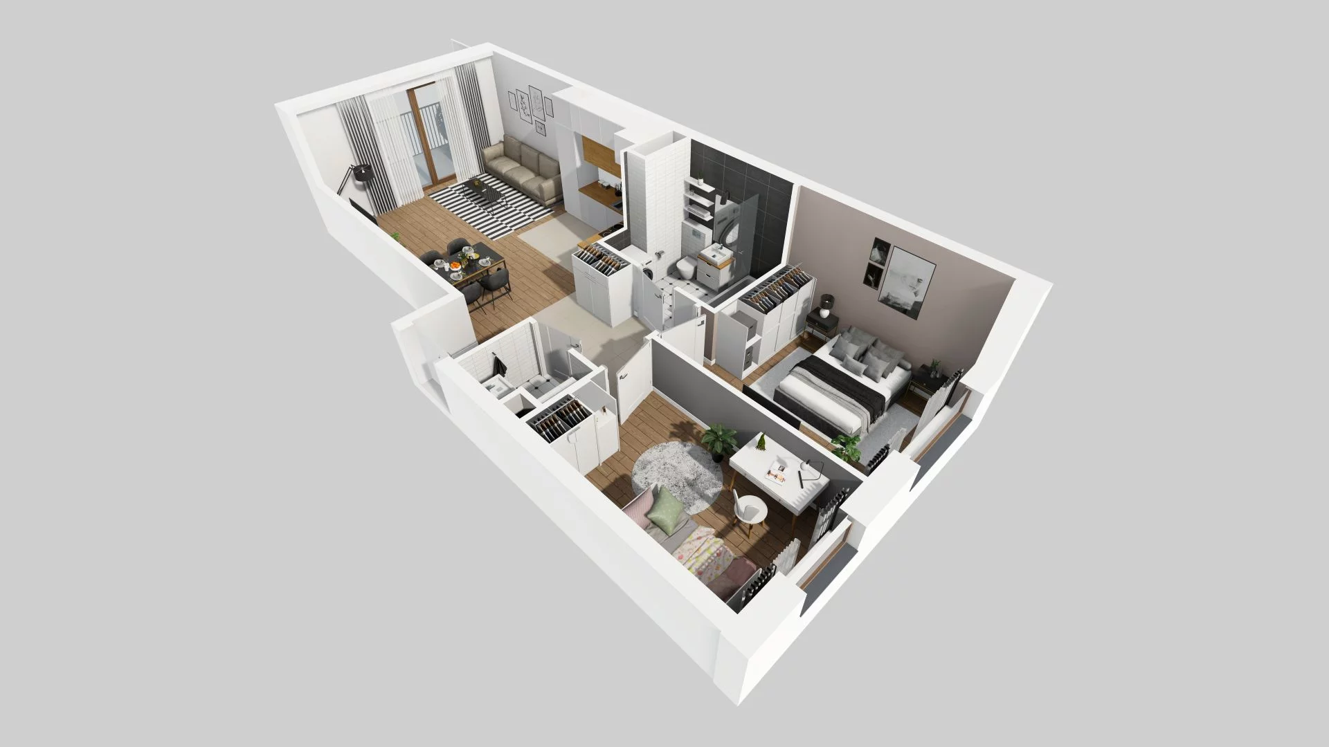 3 pokoje, mieszkanie 61,33 m², piętro 3, oferta nr E/78, Harmonia Mokotów, Warszawa, Mokotów, Siekierki, al. Polski Walczącej / Józefa Becka