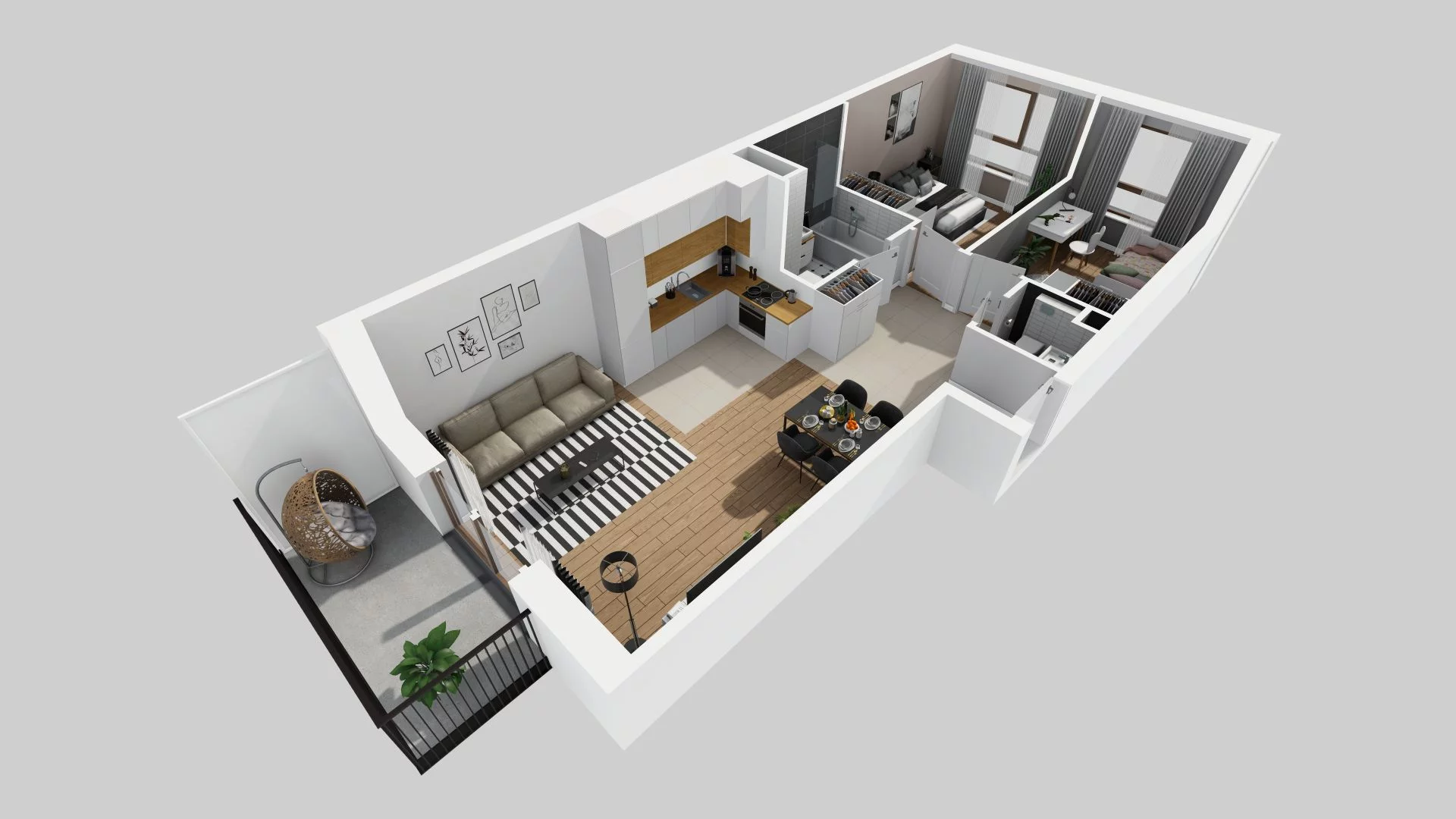 3 pokoje, mieszkanie 61,33 m², piętro 3, oferta nr E/78, Harmonia Mokotów, Warszawa, Mokotów, Siekierki, al. Polski Walczącej / Józefa Becka