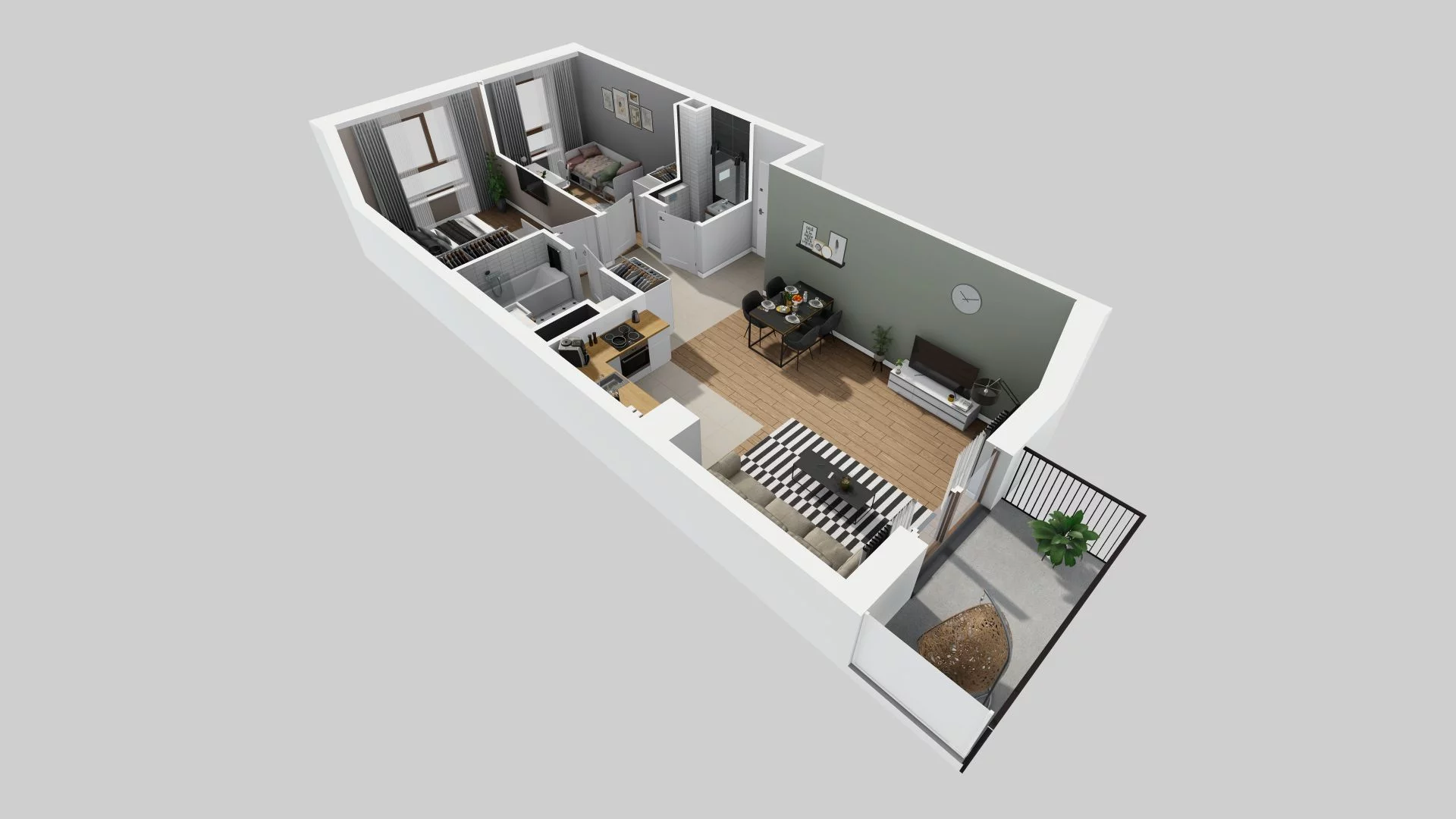3 pokoje, mieszkanie 61,33 m², piętro 3, oferta nr E/78, Harmonia Mokotów, Warszawa, Mokotów, Siekierki, al. Polski Walczącej / Józefa Becka