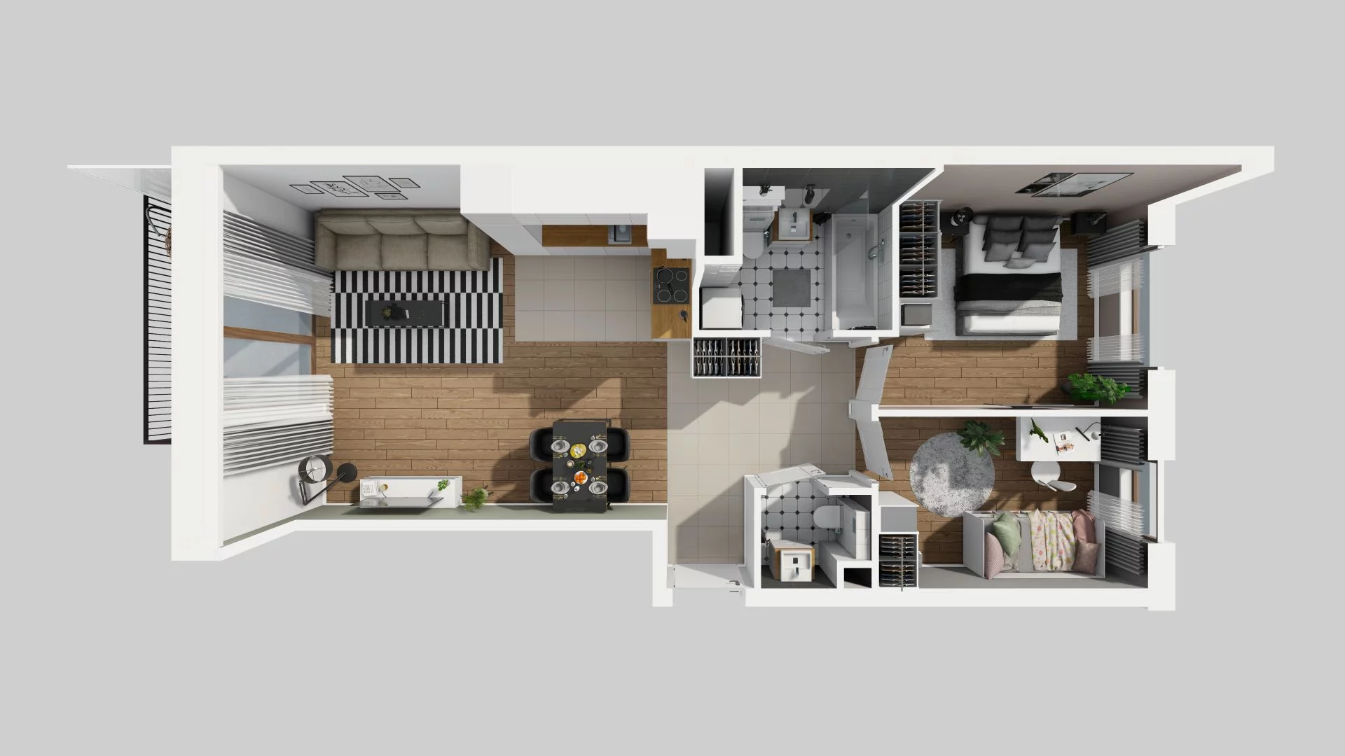 3 pokoje, mieszkanie 61,32 m², piętro 1, oferta nr G/3, Harmonia Mokotów, Warszawa, Mokotów, Siekierki, al. Polski Walczącej / Józefa Becka