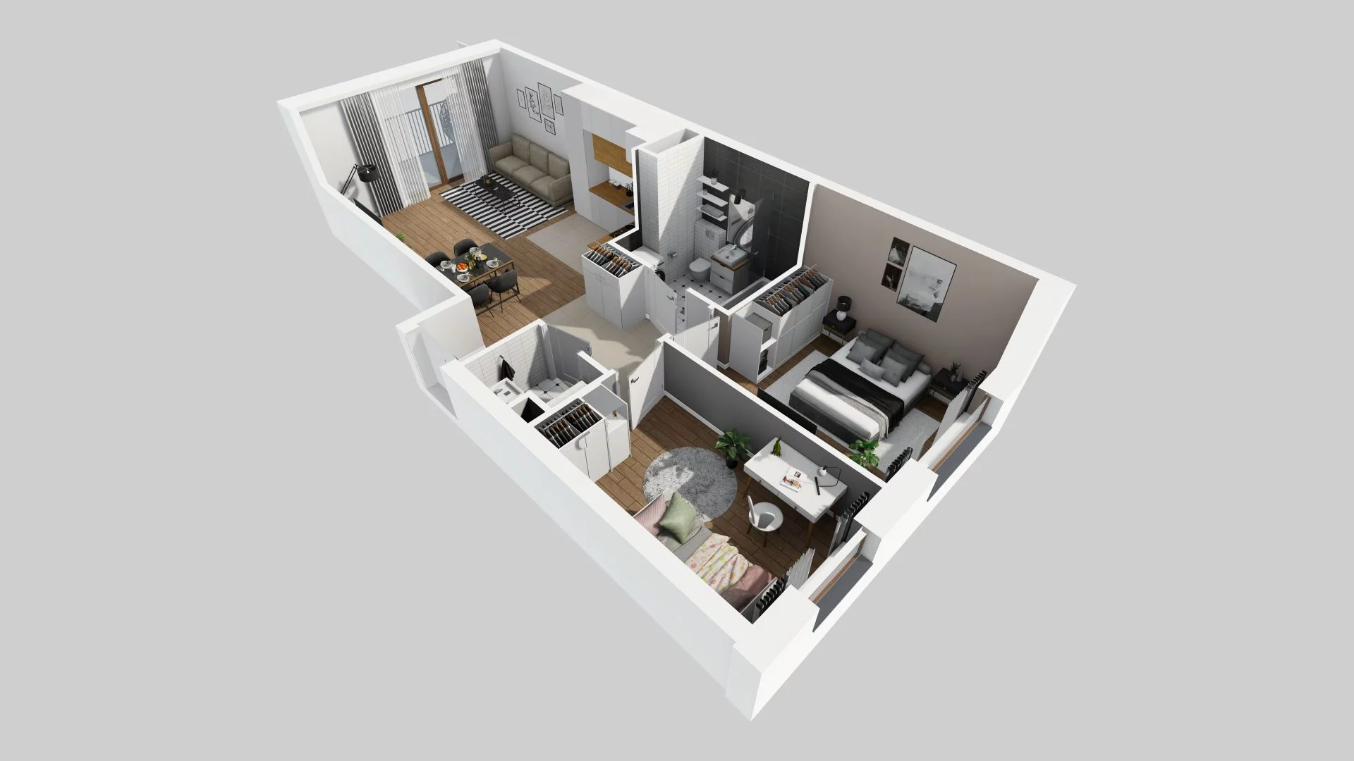 3 pokoje, mieszkanie 61,32 m², piętro 1, oferta nr G/3, Harmonia Mokotów, Warszawa, Mokotów, Siekierki, al. Polski Walczącej / Józefa Becka