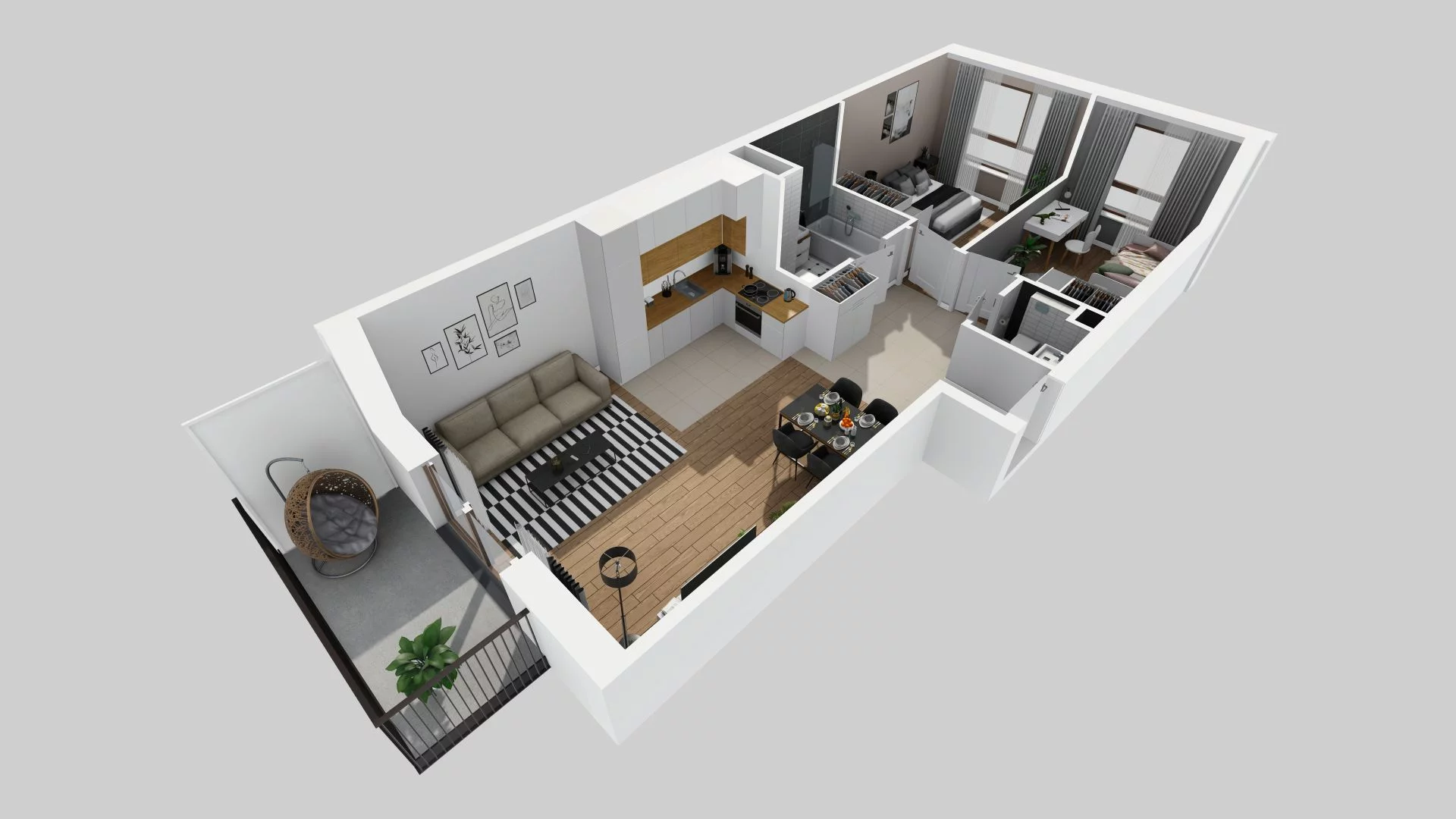 3 pokoje, mieszkanie 61,32 m², piętro 1, oferta nr G/3, Harmonia Mokotów, Warszawa, Mokotów, Siekierki, al. Polski Walczącej / Józefa Becka