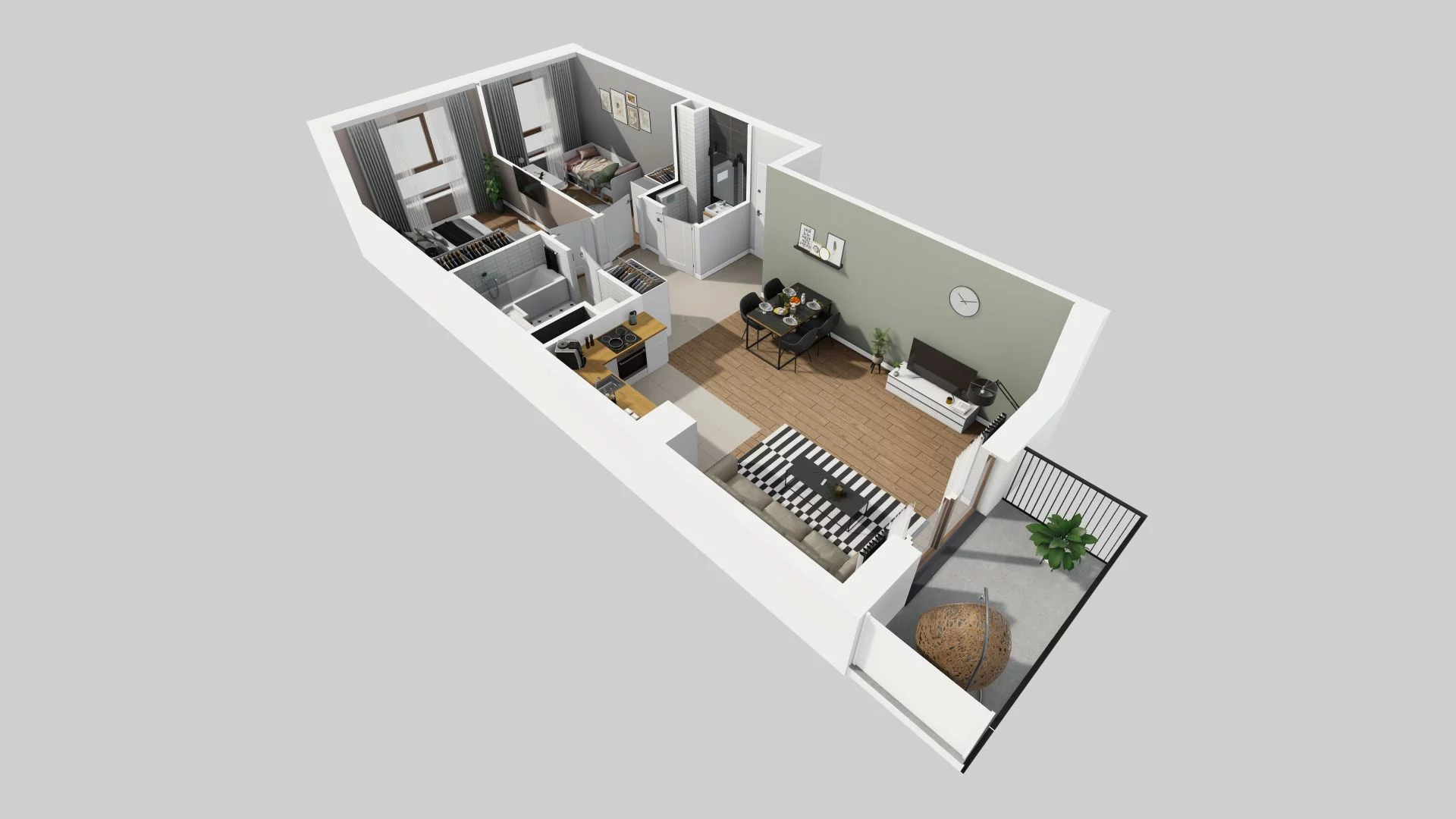 3 pokoje, mieszkanie 61,32 m², piętro 1, oferta nr G/3, Harmonia Mokotów, Warszawa, Mokotów, Siekierki, al. Polski Walczącej / Józefa Becka