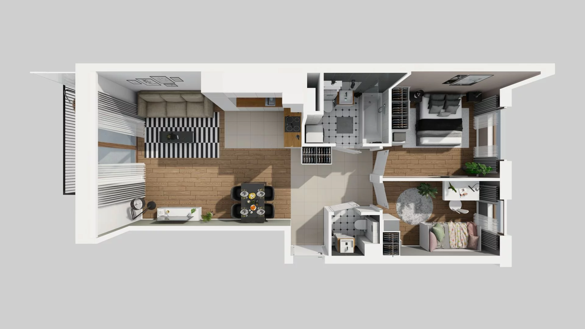 3 pokoje, mieszkanie 61,38 m², piętro 1, oferta nr G/19, Harmonia Mokotów, Warszawa, Mokotów, Siekierki, al. Polski Walczącej / Józefa Becka