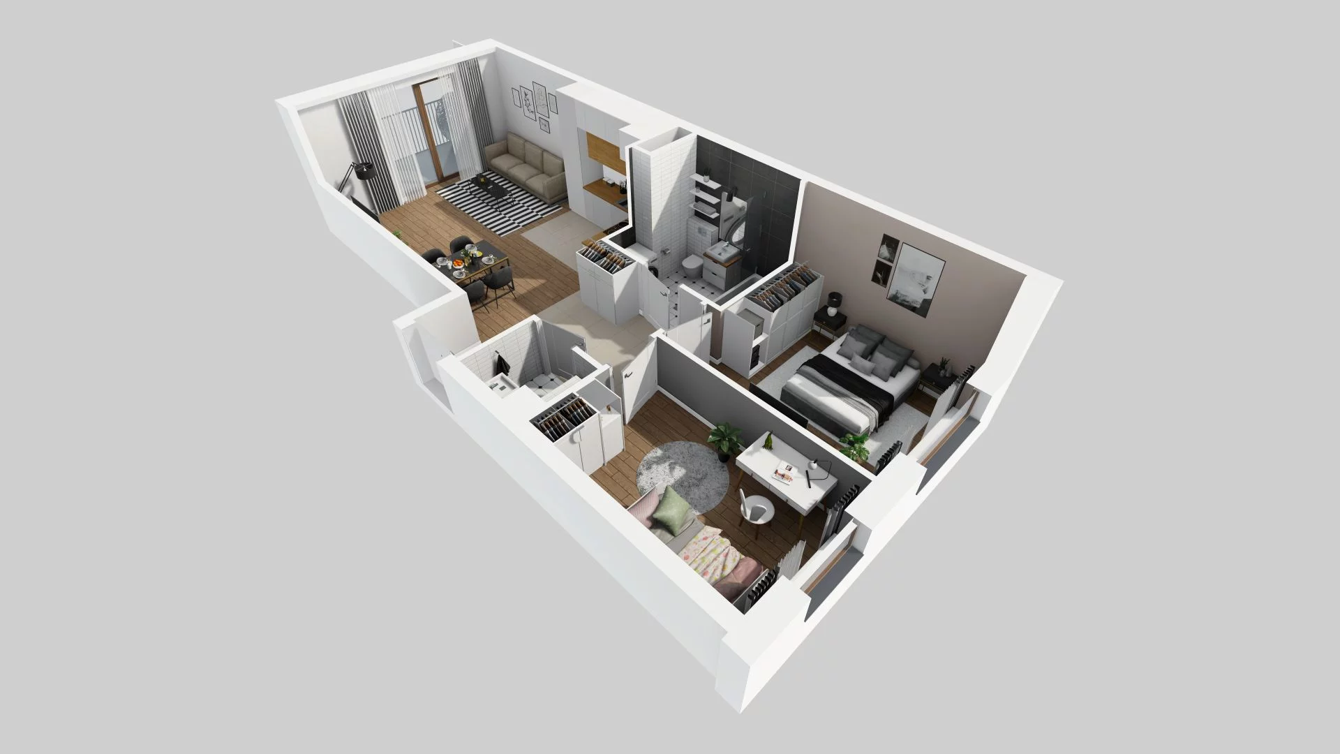 3 pokoje, mieszkanie 61,38 m², piętro 1, oferta nr G/19, Harmonia Mokotów, Warszawa, Mokotów, Siekierki, al. Polski Walczącej / Józefa Becka