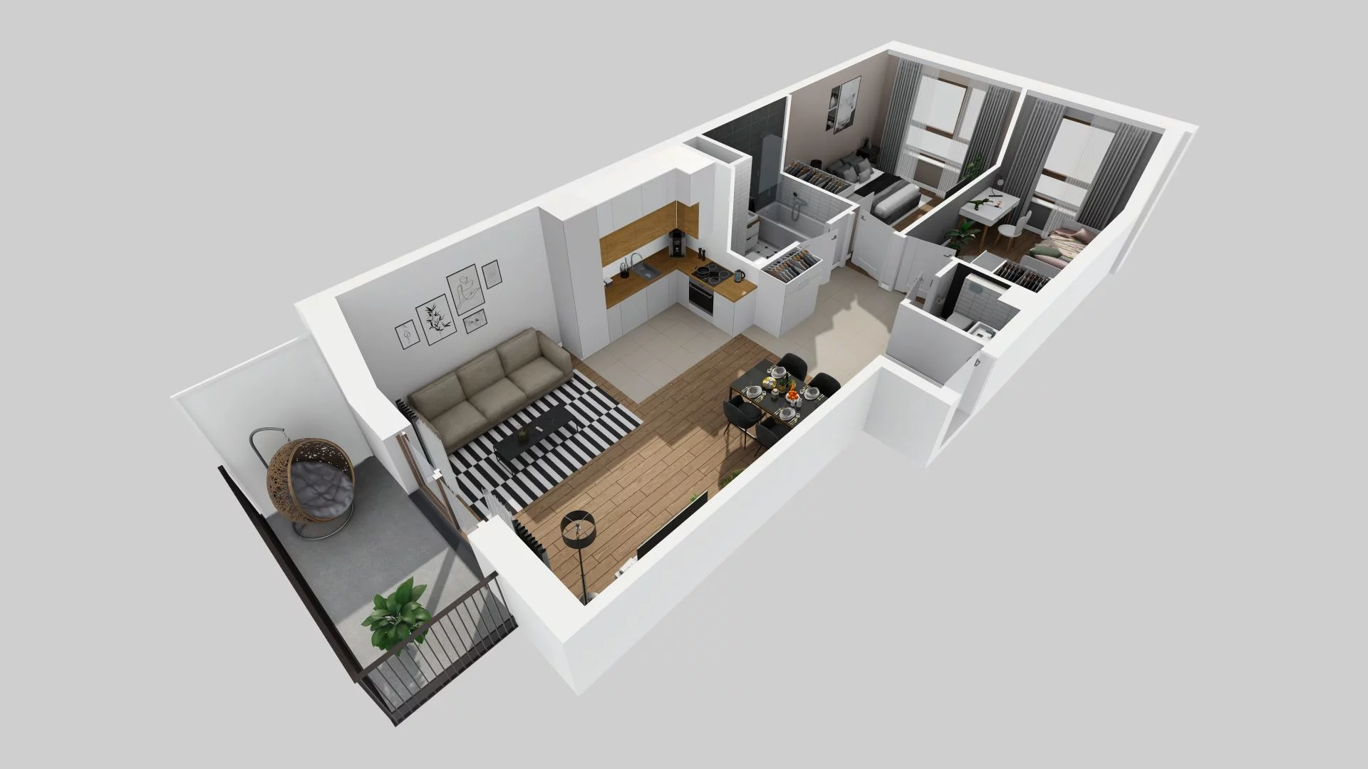 3 pokoje, mieszkanie 61,38 m², piętro 1, oferta nr G/19, Harmonia Mokotów, Warszawa, Mokotów, Siekierki, al. Polski Walczącej / Józefa Becka