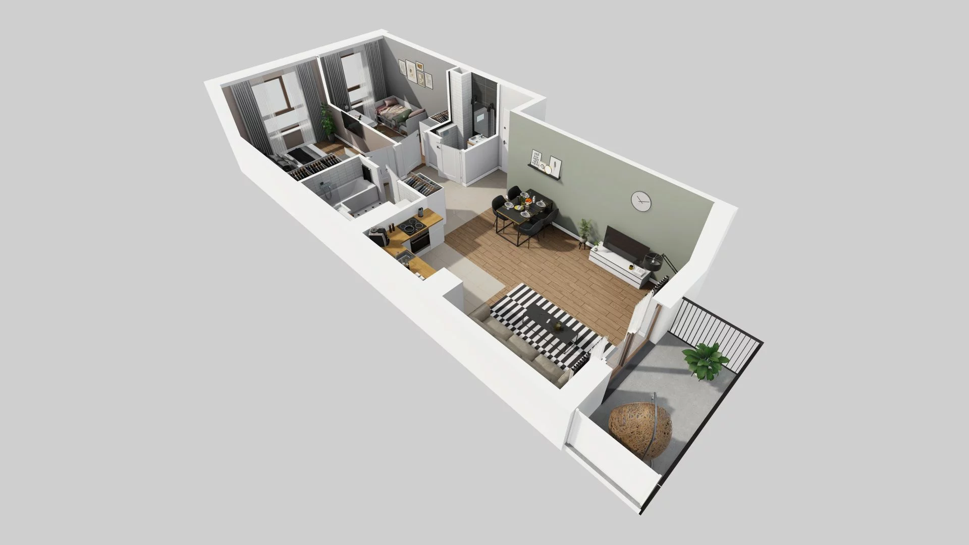 3 pokoje, mieszkanie 61,38 m², piętro 1, oferta nr G/19, Harmonia Mokotów, Warszawa, Mokotów, Siekierki, al. Polski Walczącej / Józefa Becka