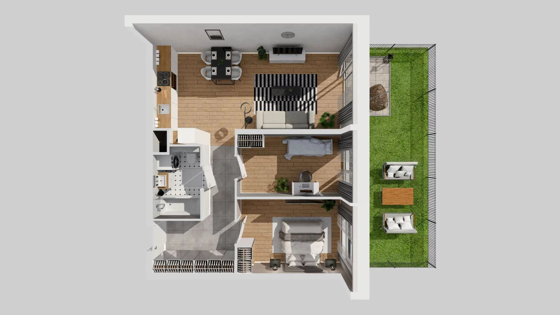 3 pokoje, mieszkanie 60,90 m², parter, oferta nr B/87, 29. Aleja, Kraków, Stare Miasto, Warszawskie, ul. Prandoty 10c / al. 29 Listopada