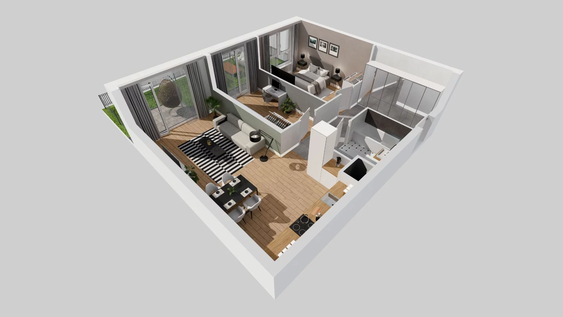3 pokoje, mieszkanie 60,90 m², parter, oferta nr B/87, 29. Aleja, Kraków, Stare Miasto, Warszawskie, ul. Prandoty 10c / al. 29 Listopada