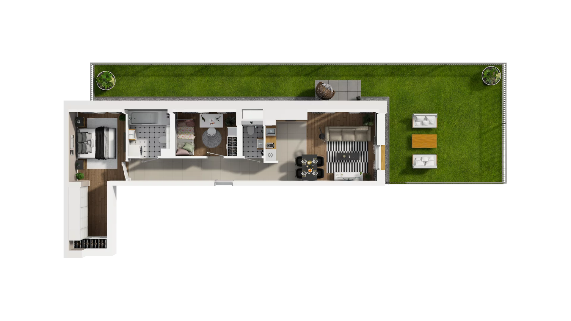 3 pokoje, mieszkanie 59,66 m², parter, oferta nr B2/1, Osiedle Arkadia, Wrocław, Polanowice-Poświętne-Ligota, Poświętne, ul. Ramiszowska 6