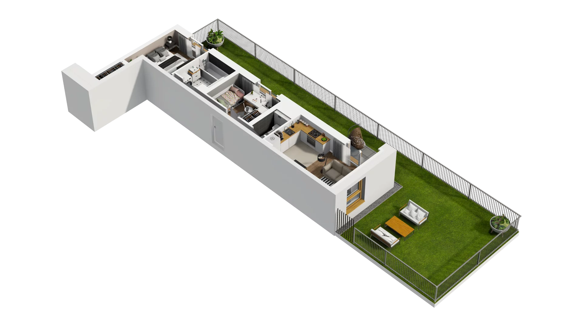 3 pokoje, mieszkanie 59,66 m², parter, oferta nr B2/1, Osiedle Arkadia, Wrocław, Polanowice-Poświętne-Ligota, Poświętne, ul. Ramiszowska 6