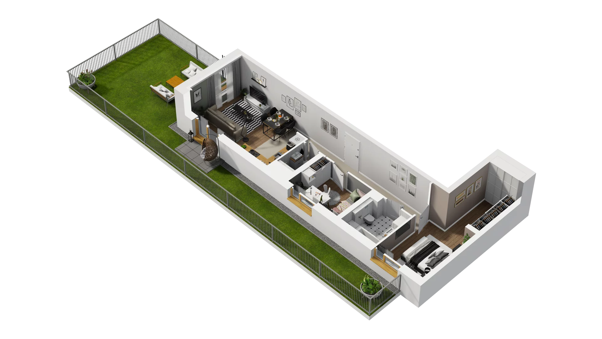 3 pokoje, mieszkanie 59,66 m², parter, oferta nr B2/1, Osiedle Arkadia, Wrocław, Polanowice-Poświętne-Ligota, Poświętne, ul. Ramiszowska 6