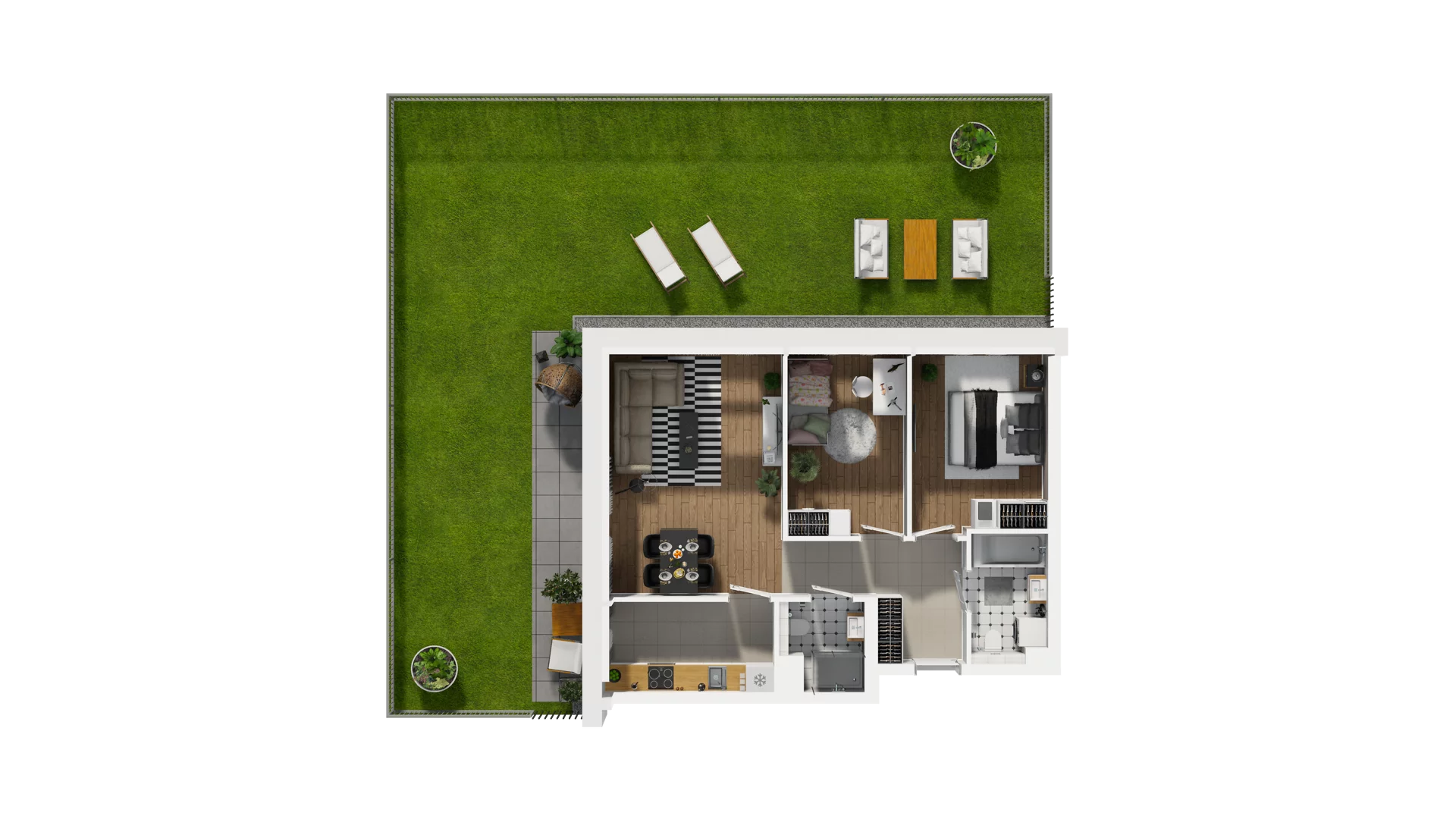 3 pokoje, mieszkanie 62,39 m², parter, oferta nr B2/8, Osiedle Arkadia, Wrocław, Polanowice-Poświętne-Ligota, Poświętne, ul. Ramiszowska 6