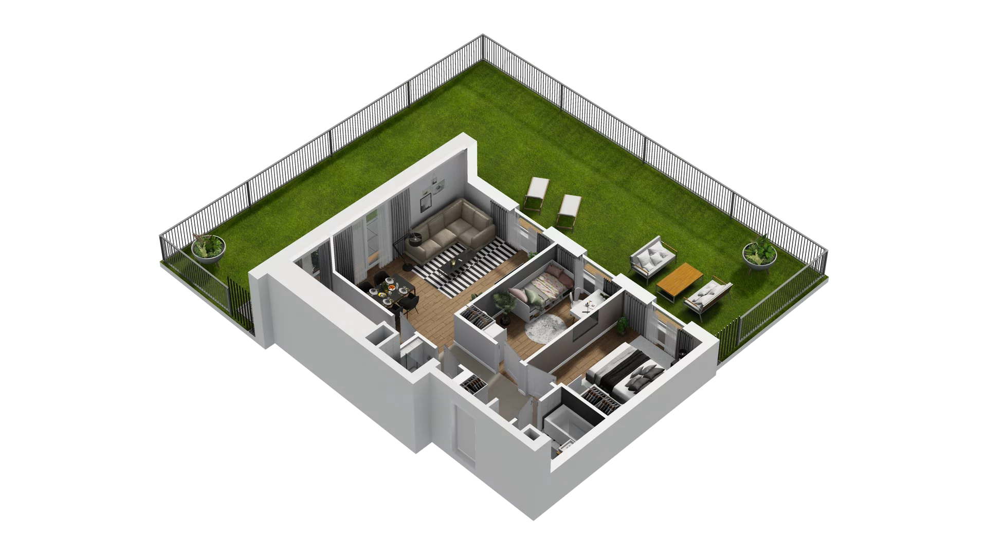 3 pokoje, mieszkanie 62,39 m², parter, oferta nr B2/8, Osiedle Arkadia, Wrocław, Polanowice-Poświętne-Ligota, Poświętne, ul. Ramiszowska 6