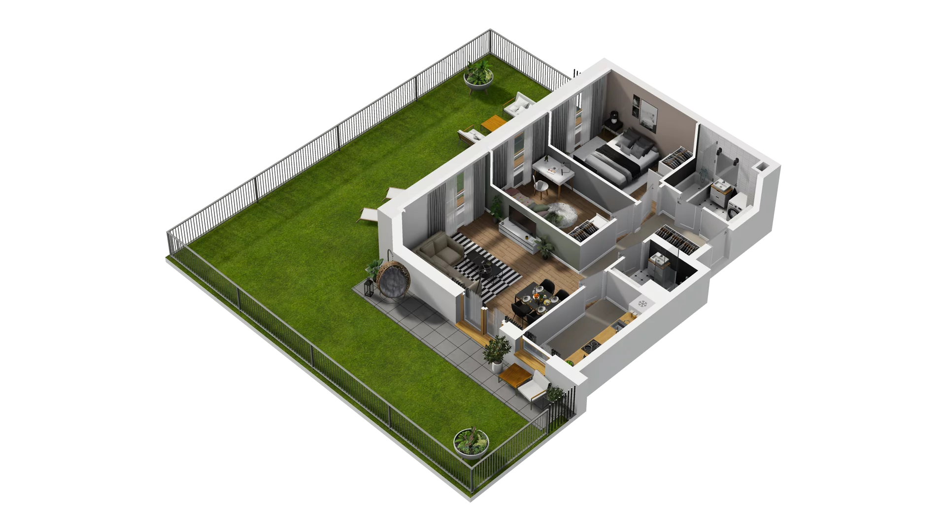 3 pokoje, mieszkanie 62,39 m², parter, oferta nr B2/8, Osiedle Arkadia, Wrocław, Polanowice-Poświętne-Ligota, Poświętne, ul. Ramiszowska 6