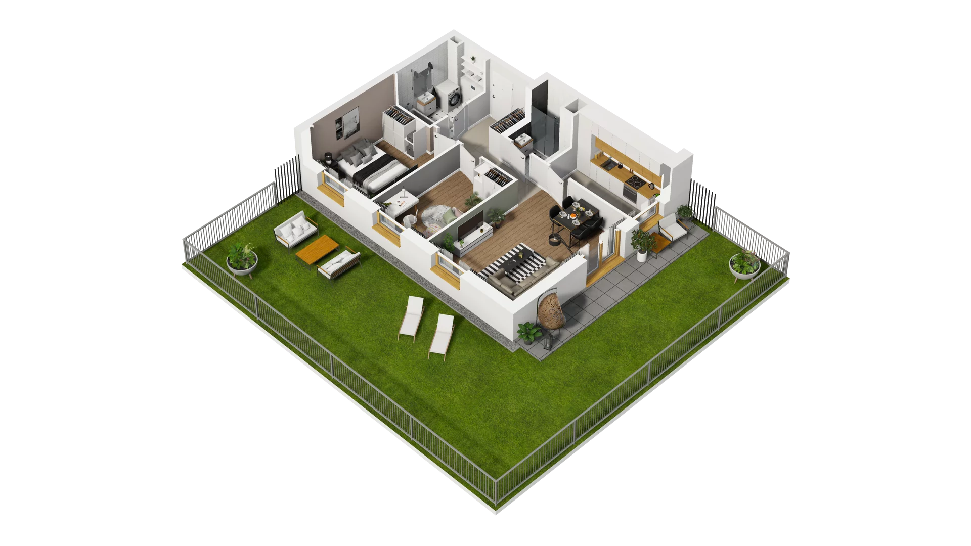 3 pokoje, mieszkanie 62,39 m², parter, oferta nr B2/8, Osiedle Arkadia, Wrocław, Polanowice-Poświętne-Ligota, Poświętne, ul. Ramiszowska 6