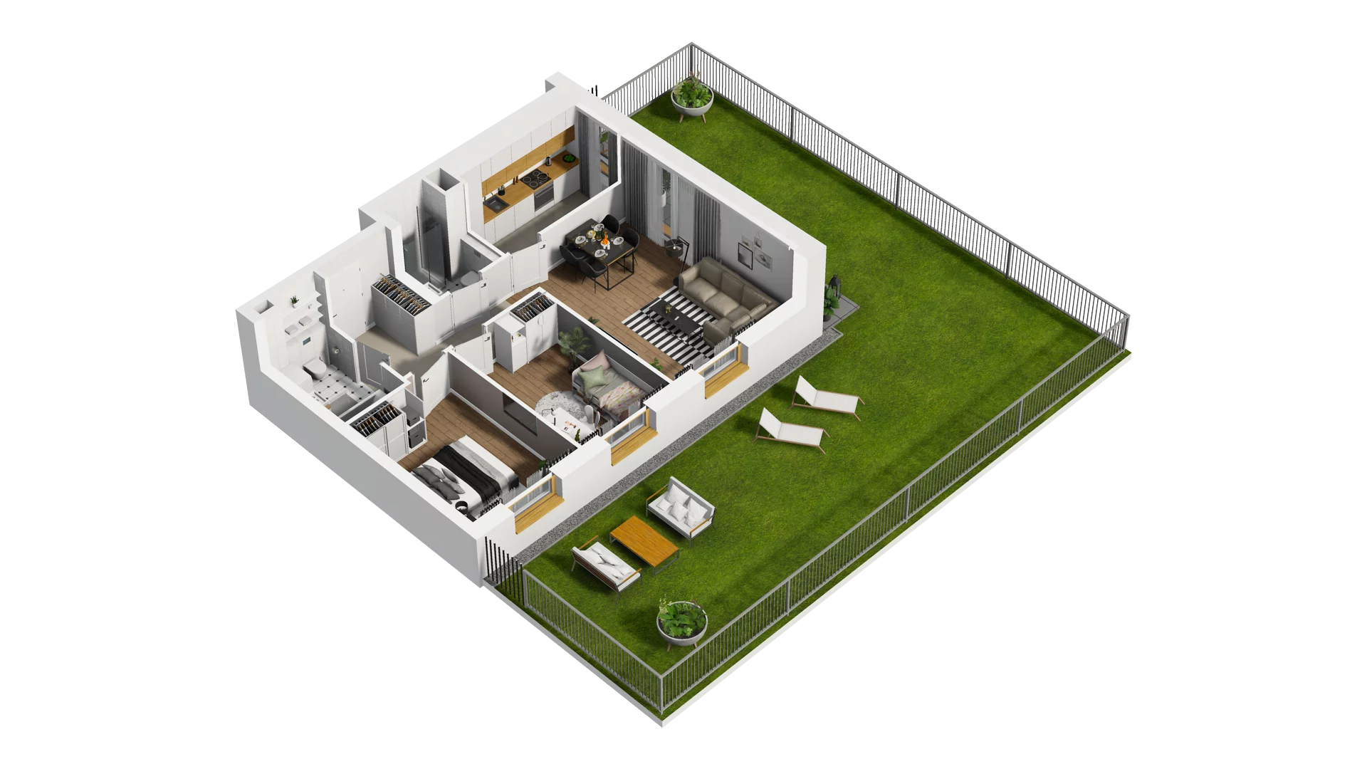 3 pokoje, mieszkanie 62,39 m², parter, oferta nr B2/8, Osiedle Arkadia, Wrocław, Polanowice-Poświętne-Ligota, Poświętne, ul. Ramiszowska 6