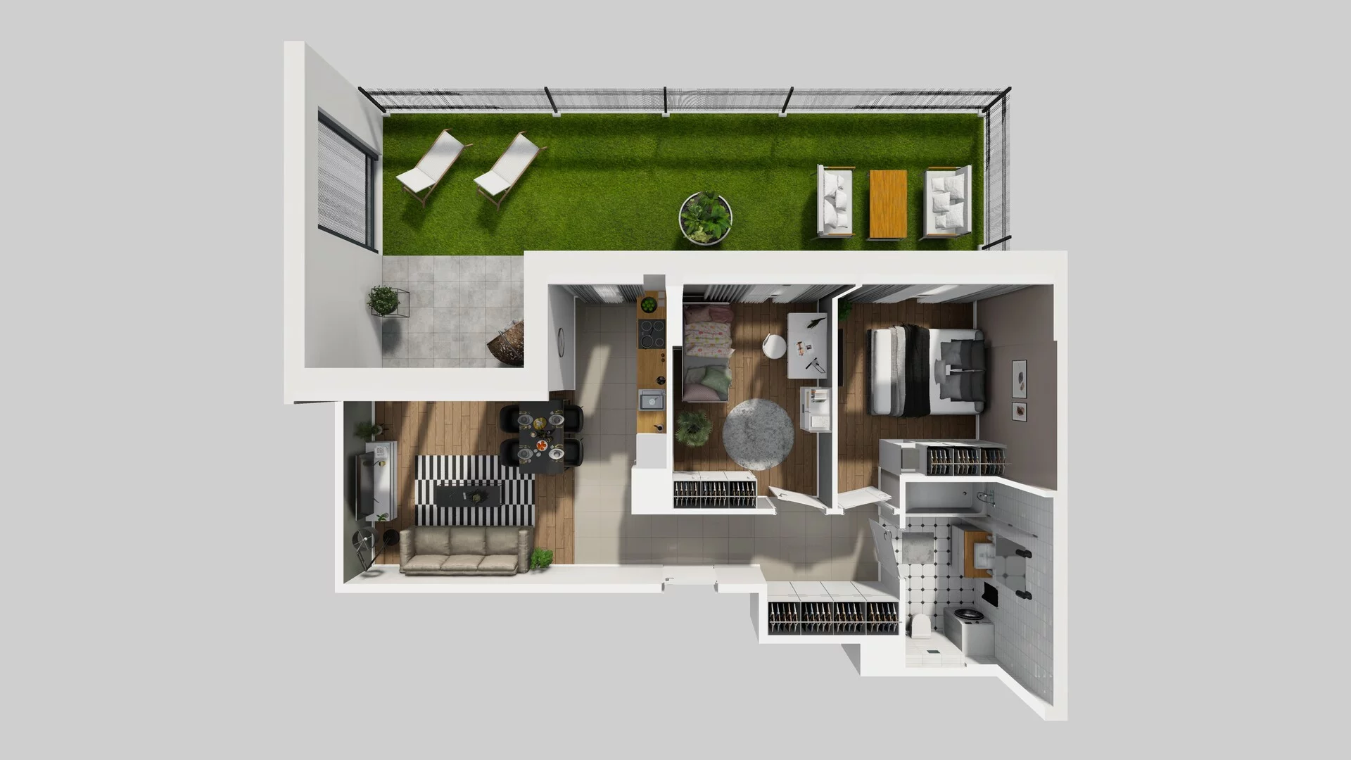3 pokoje, mieszkanie 56,29 m², parter, oferta nr D/1, Osiedle Urbino 1.4, Warszawa, Włochy, Raków, ul. Równoległa