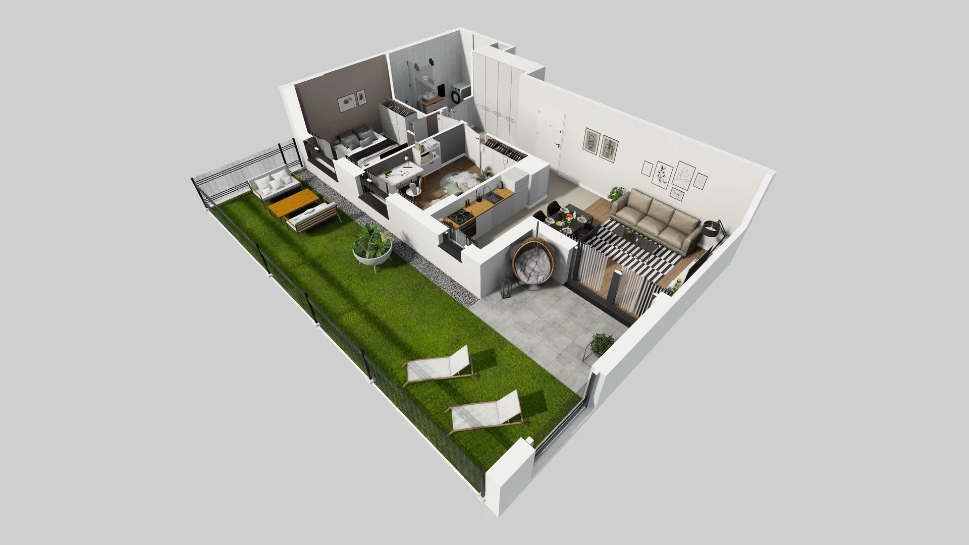 3 pokoje, mieszkanie 56,29 m², parter, oferta nr D/1, Osiedle Urbino 1.4, Warszawa, Włochy, Raków, ul. Równoległa