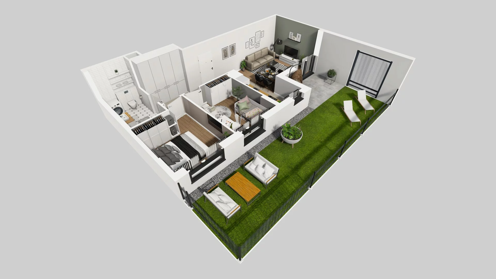 3 pokoje, mieszkanie 56,29 m², parter, oferta nr D/1, Osiedle Urbino 1.4, Warszawa, Włochy, Raków, ul. Równoległa