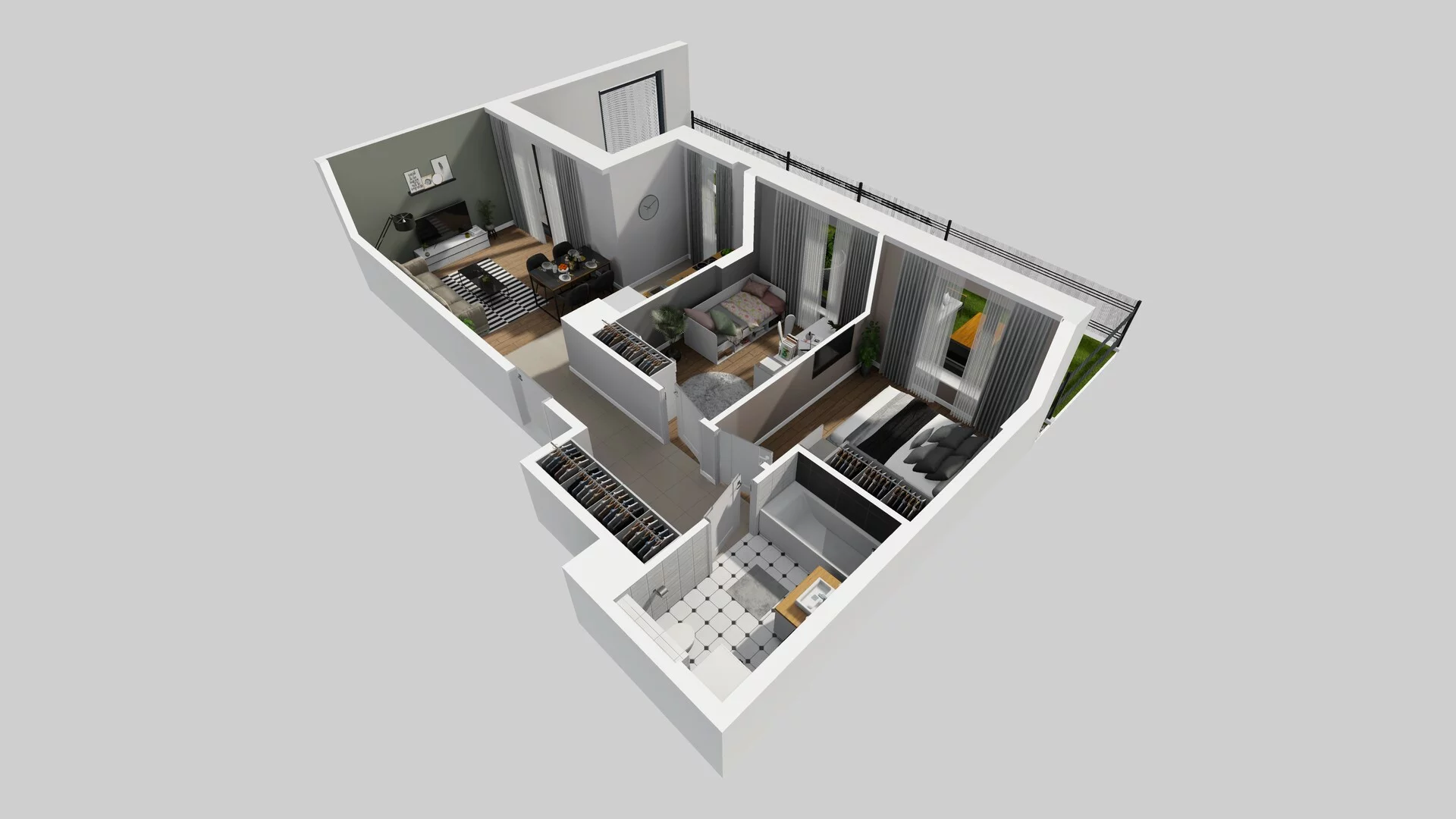 3 pokoje, mieszkanie 56,29 m², parter, oferta nr D/1, Osiedle Urbino 1.4, Warszawa, Włochy, Raków, ul. Równoległa