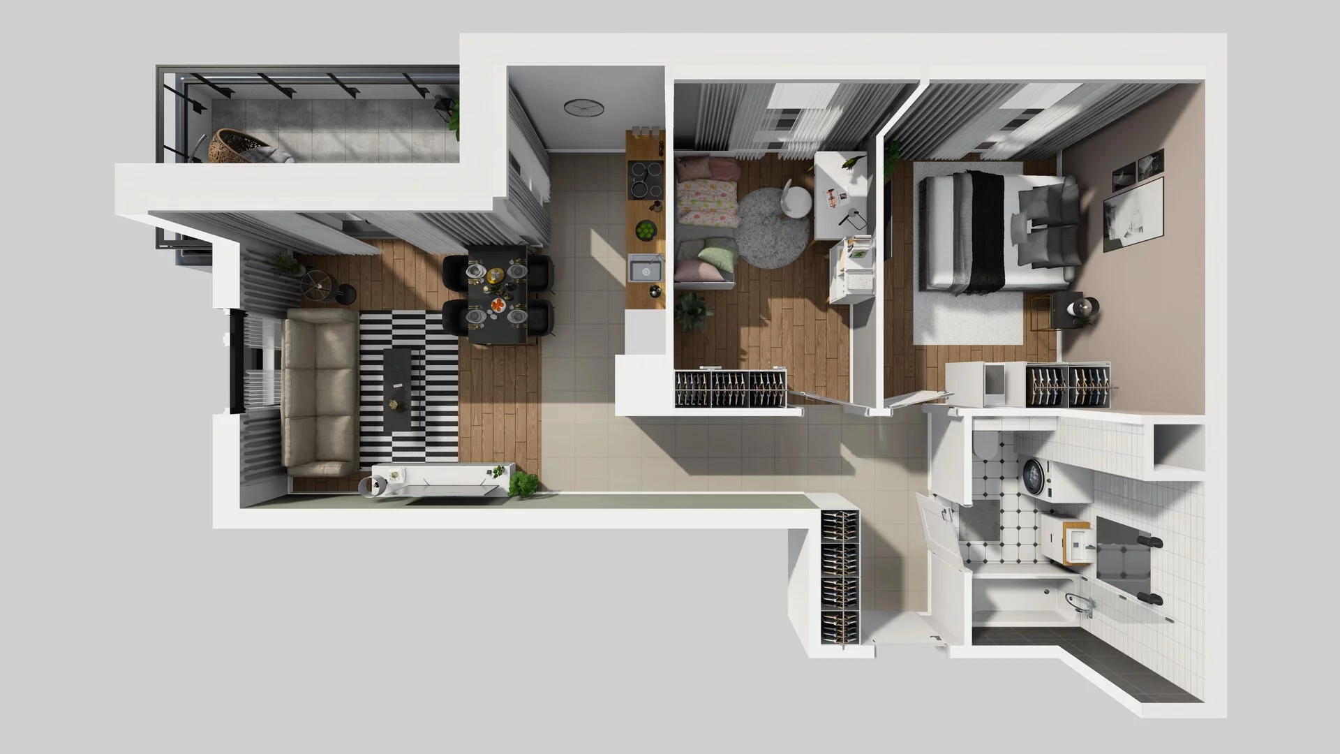3 pokoje, mieszkanie 57,53 m², piętro 1, oferta nr D/12, Osiedle Urbino 1.4, Warszawa, Włochy, Raków, ul. Równoległa
