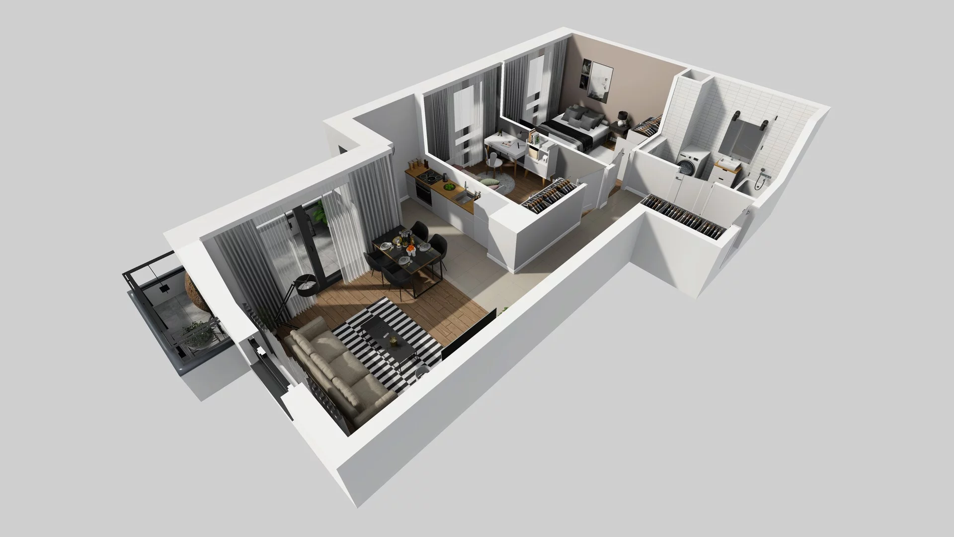 3 pokoje, mieszkanie 57,53 m², piętro 1, oferta nr D/12, Osiedle Urbino 1.4, Warszawa, Włochy, Raków, ul. Równoległa