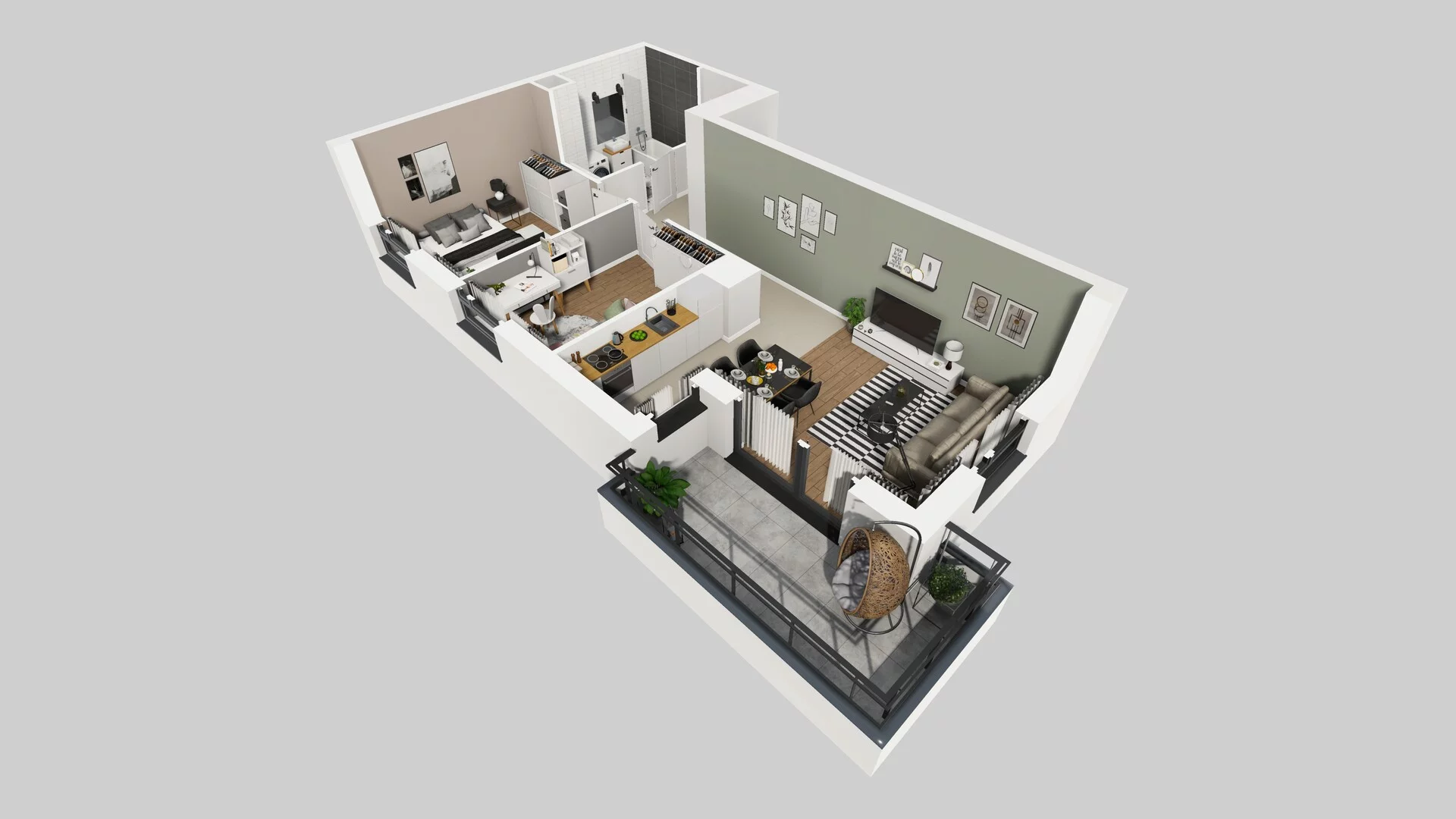 3 pokoje, mieszkanie 57,53 m², piętro 1, oferta nr D/12, Osiedle Urbino 1.4, Warszawa, Włochy, Raków, ul. Równoległa
