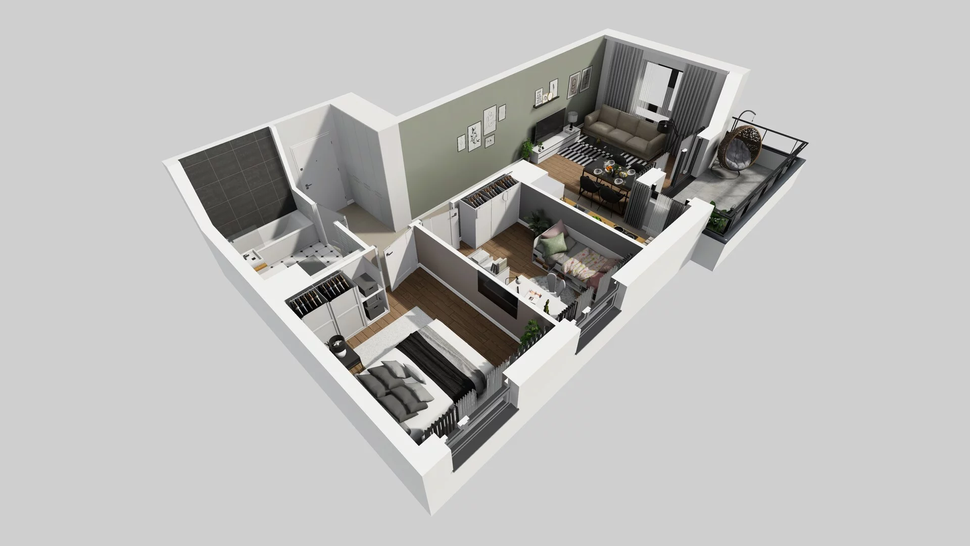 3 pokoje, mieszkanie 57,53 m², piętro 1, oferta nr D/12, Osiedle Urbino 1.4, Warszawa, Włochy, Raków, ul. Równoległa