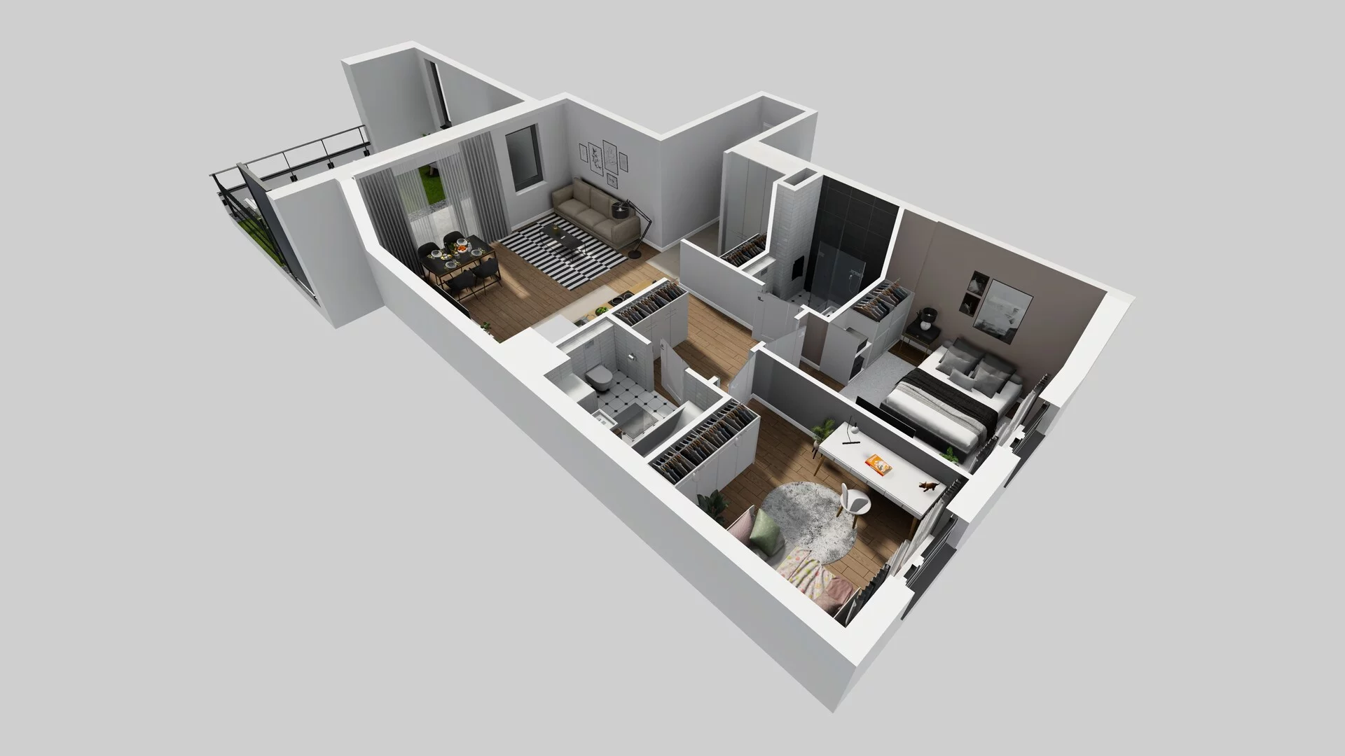 3 pokoje, mieszkanie 68,46 m², piętro 1, oferta nr D/13, Osiedle Urbino 1.4, Warszawa, Włochy, Raków, ul. Równoległa