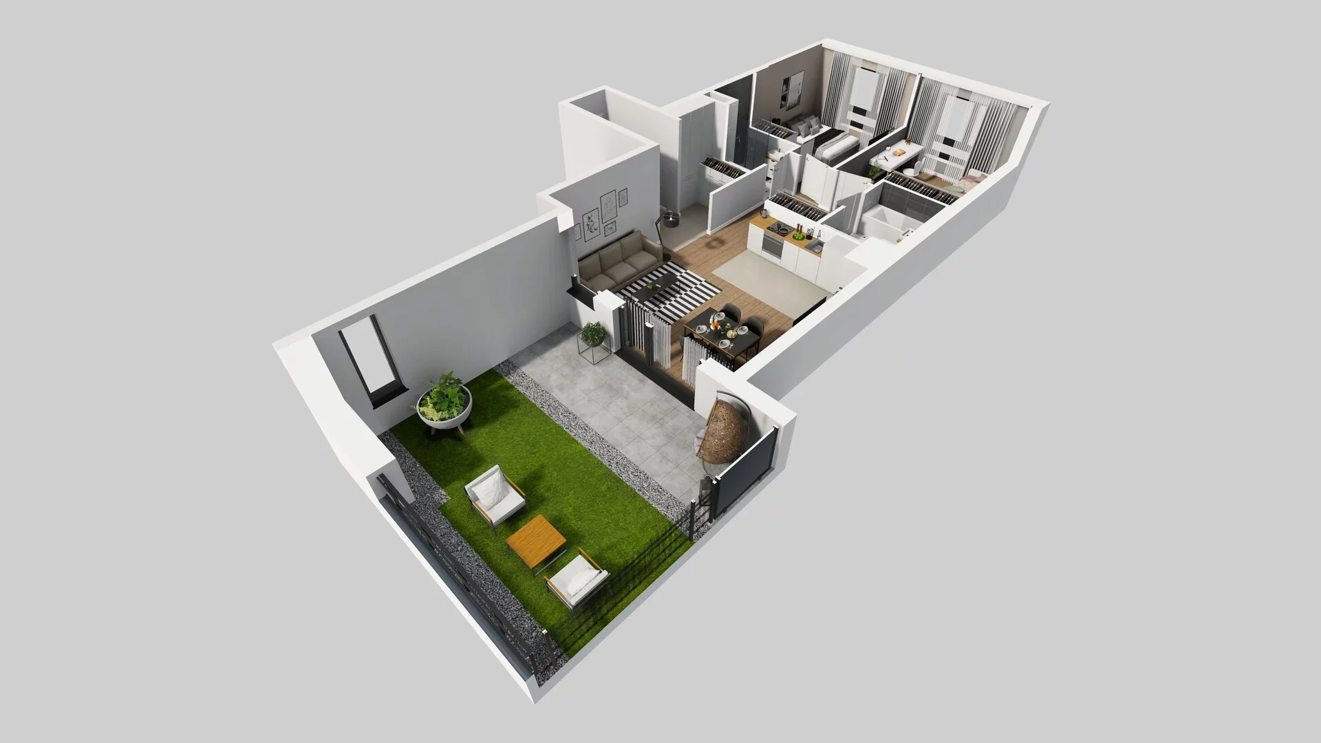 3 pokoje, mieszkanie 68,46 m², piętro 1, oferta nr D/13, Osiedle Urbino 1.4, Warszawa, Włochy, Raków, ul. Równoległa
