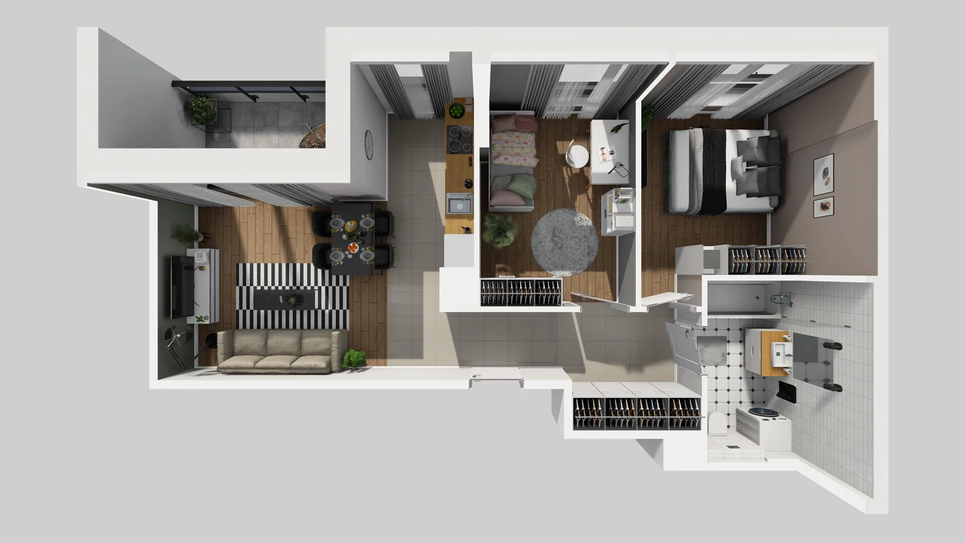 3 pokoje, mieszkanie 56,28 m², piętro 1, oferta nr D/5, Osiedle Urbino 1.4, Warszawa, Włochy, Raków, ul. Równoległa