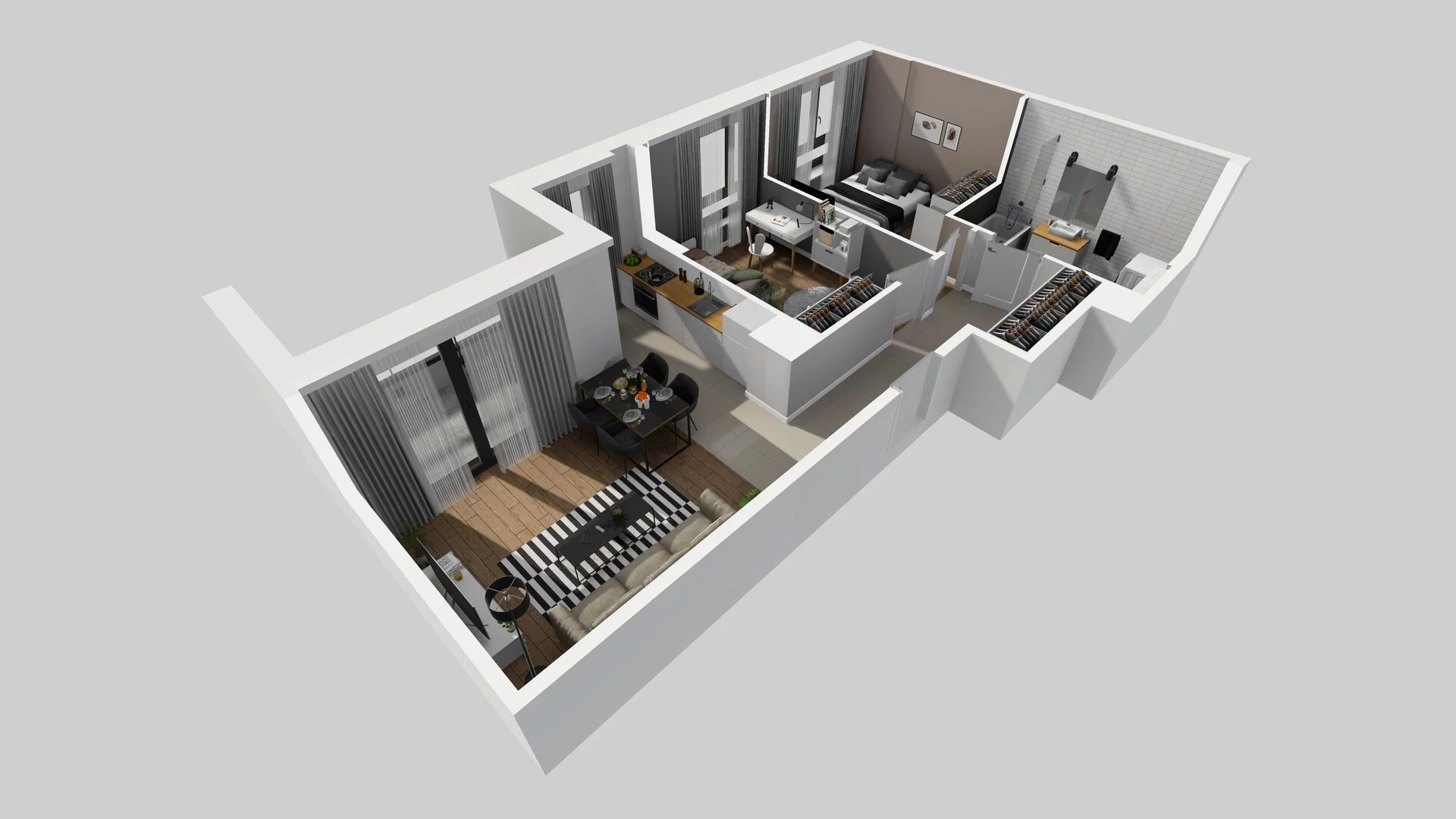 3 pokoje, mieszkanie 56,28 m², piętro 1, oferta nr D/5, Osiedle Urbino 1.4, Warszawa, Włochy, Raków, ul. Równoległa