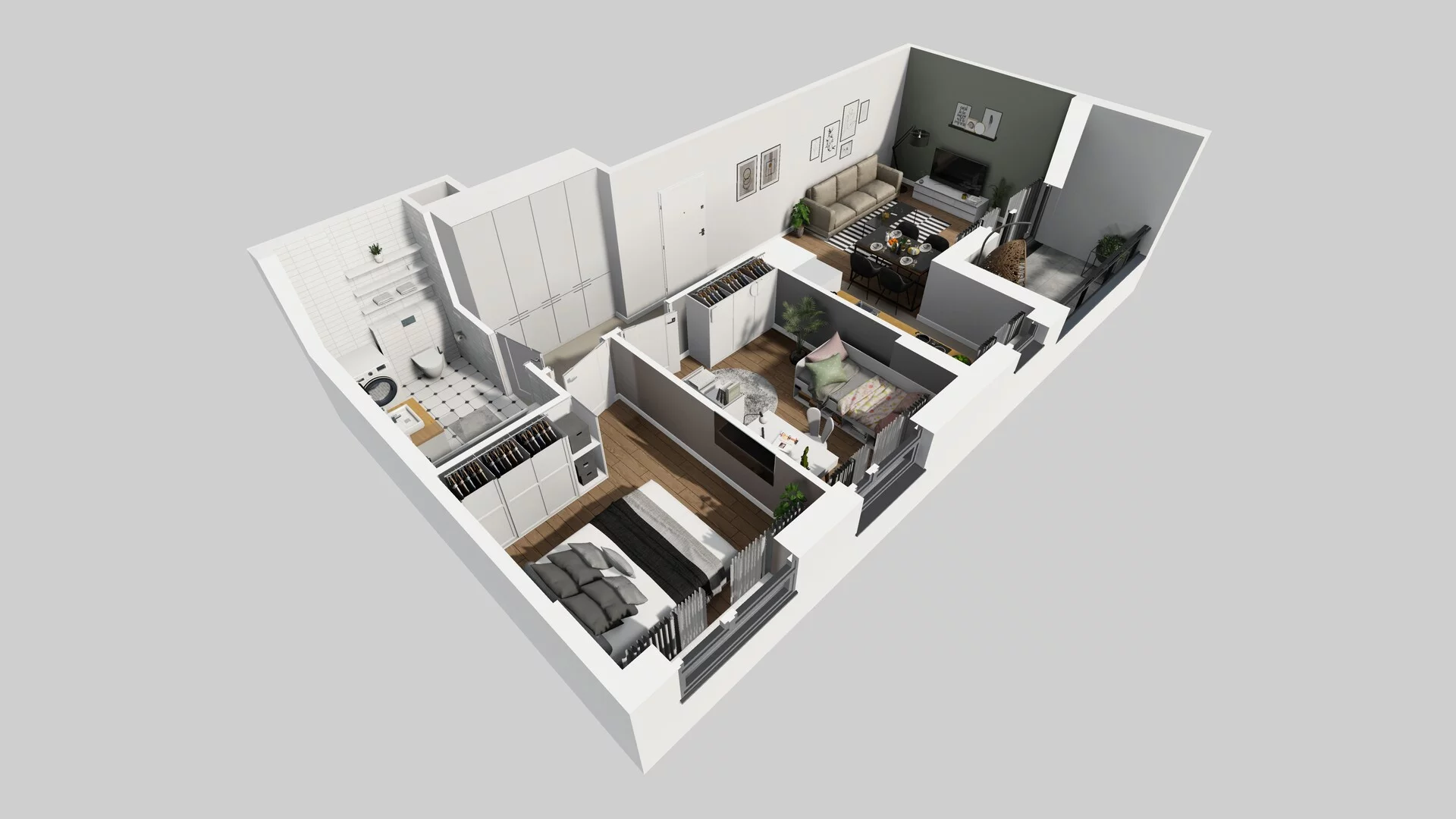 3 pokoje, mieszkanie 56,28 m², piętro 1, oferta nr D/5, Osiedle Urbino 1.4, Warszawa, Włochy, Raków, ul. Równoległa