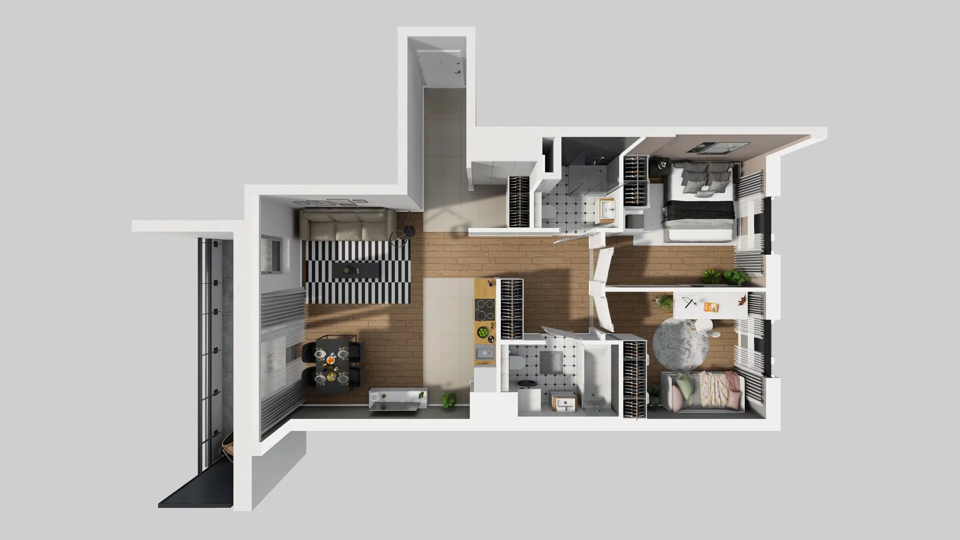 3 pokoje, mieszkanie 68,61 m², piętro 6, oferta nr D/58, Osiedle Urbino 1.4, Warszawa, Włochy, Raków, ul. Równoległa