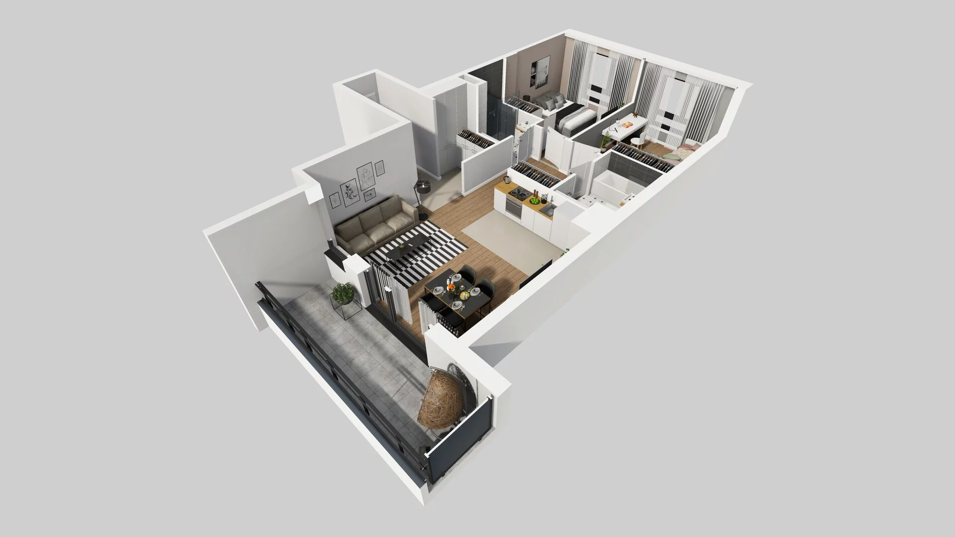 3 pokoje, mieszkanie 68,61 m², piętro 6, oferta nr D/58, Osiedle Urbino 1.4, Warszawa, Włochy, Raków, ul. Równoległa