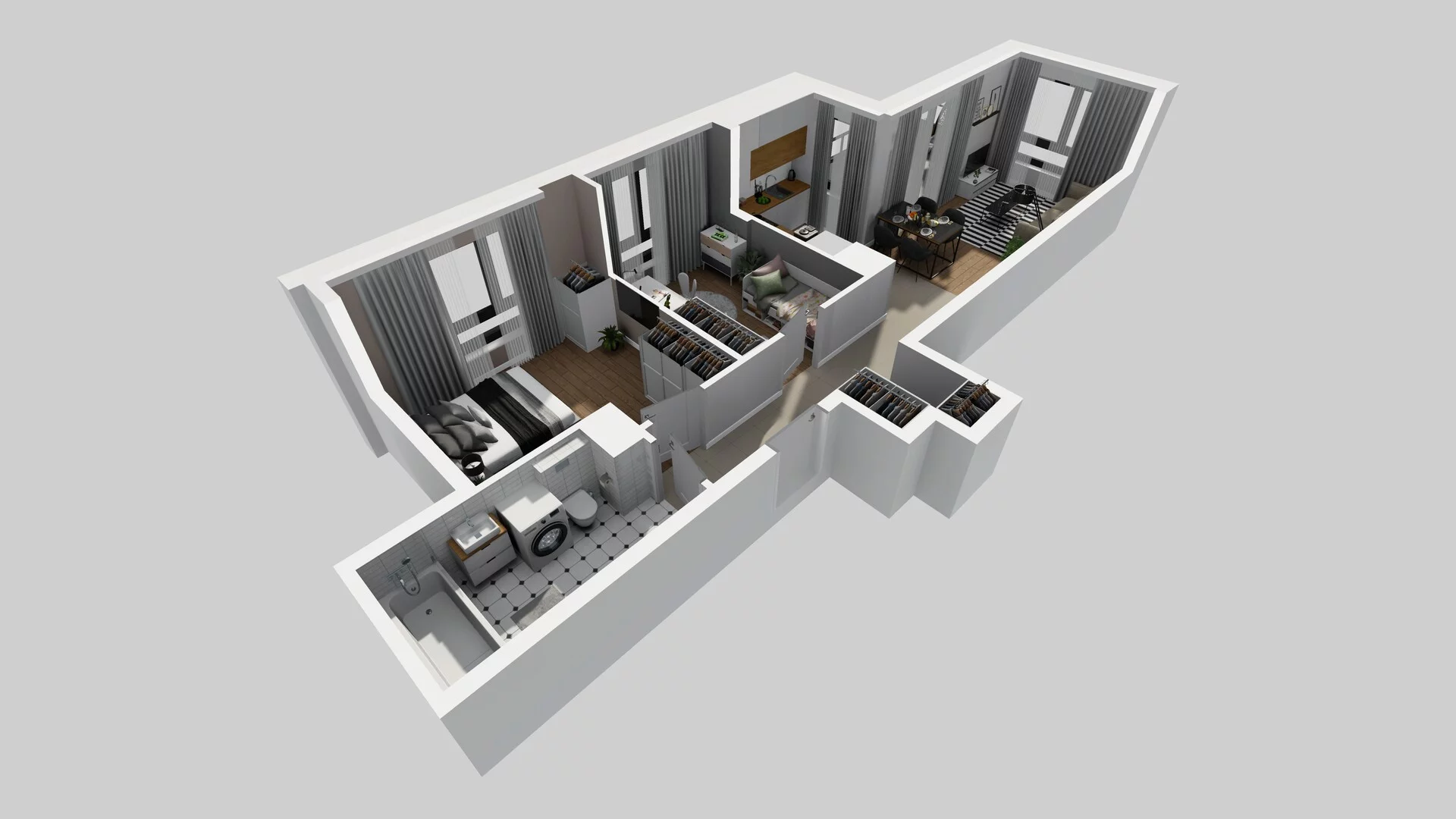 3 pokoje, mieszkanie 57,69 m², piętro 1, oferta nr D/59, Osiedle Urbino 1.4, Warszawa, Włochy, Raków, ul. Równoległa