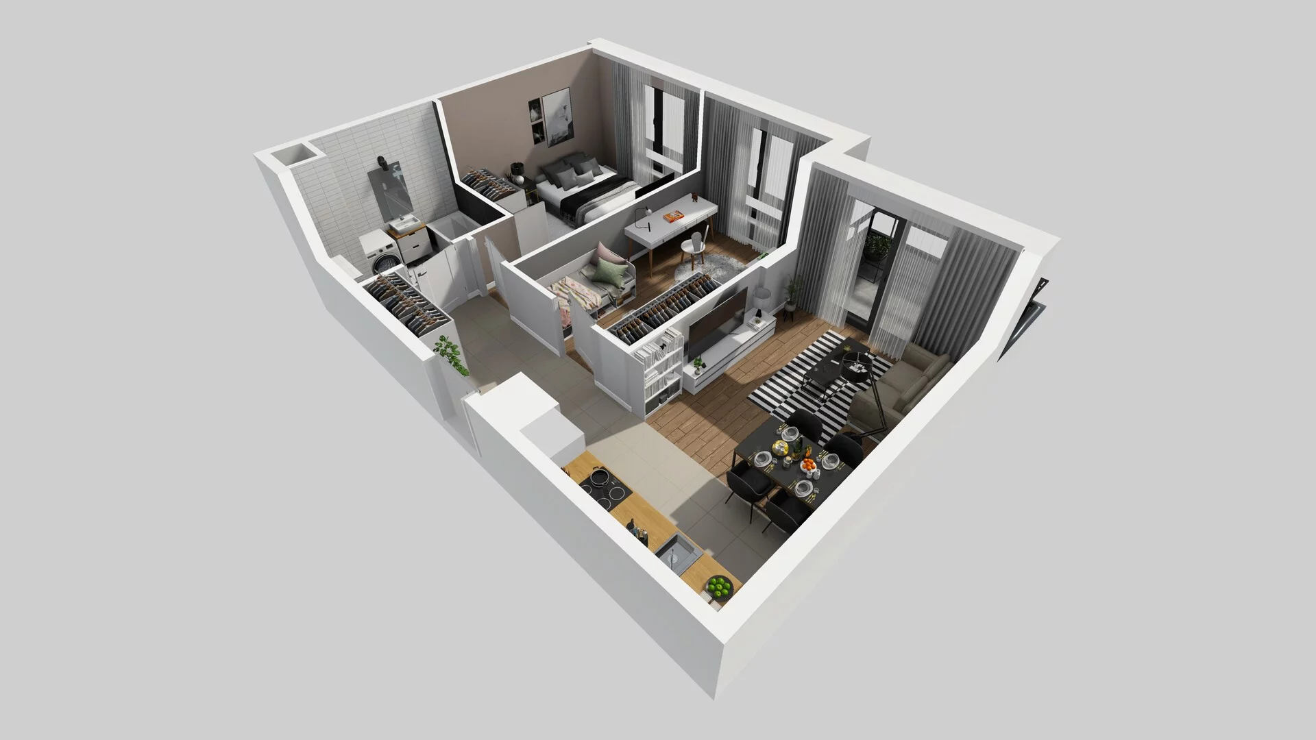 3 pokoje, mieszkanie 54,61 m², piętro 1, oferta nr D/96, Osiedle Urbino 1.4, Warszawa, Włochy, Raków, ul. Równoległa