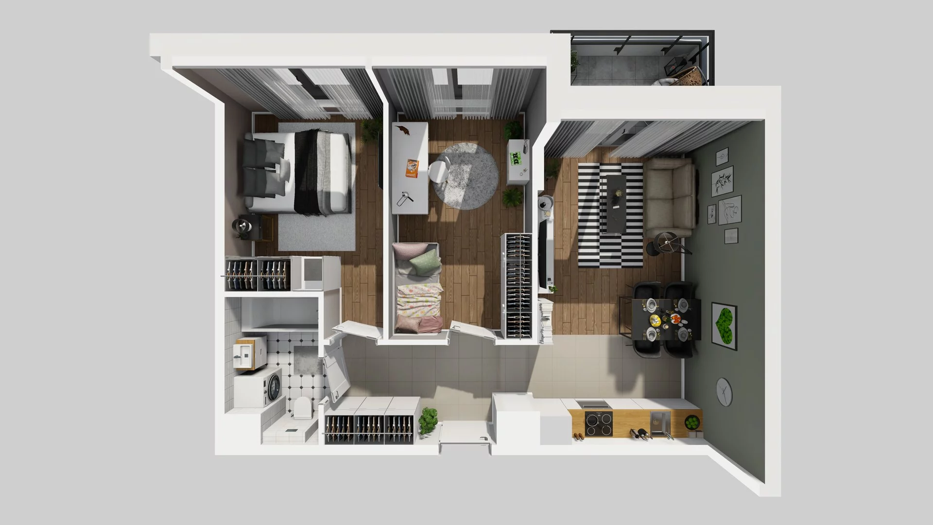 3 pokoje, mieszkanie 54,61 m², piętro 3, oferta nr D/110, Osiedle Urbino 1.4, Warszawa, Włochy, Raków, ul. Równoległa