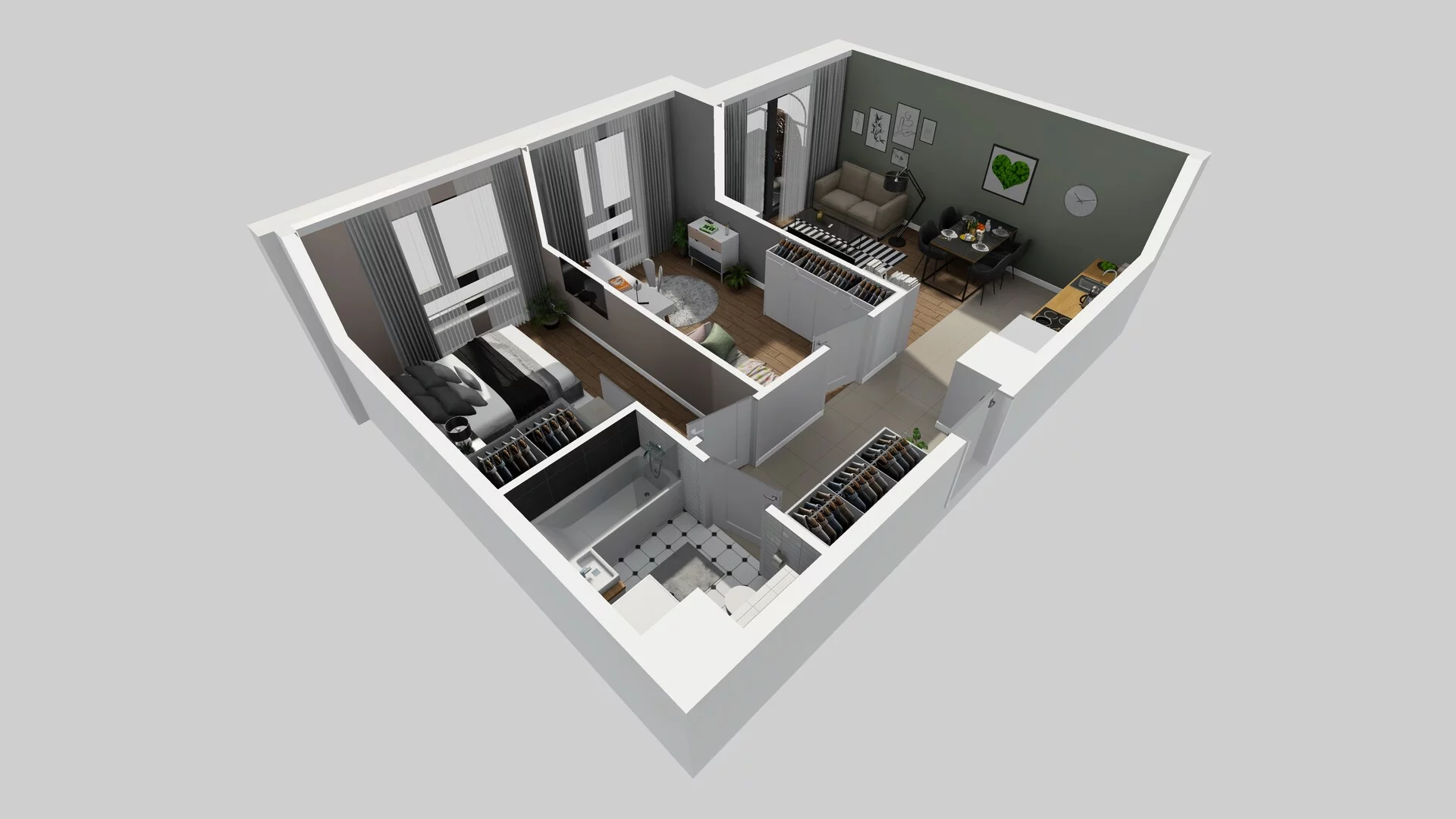 3 pokoje, mieszkanie 54,61 m², piętro 3, oferta nr D/110, Osiedle Urbino 1.4, Warszawa, Włochy, Raków, ul. Równoległa