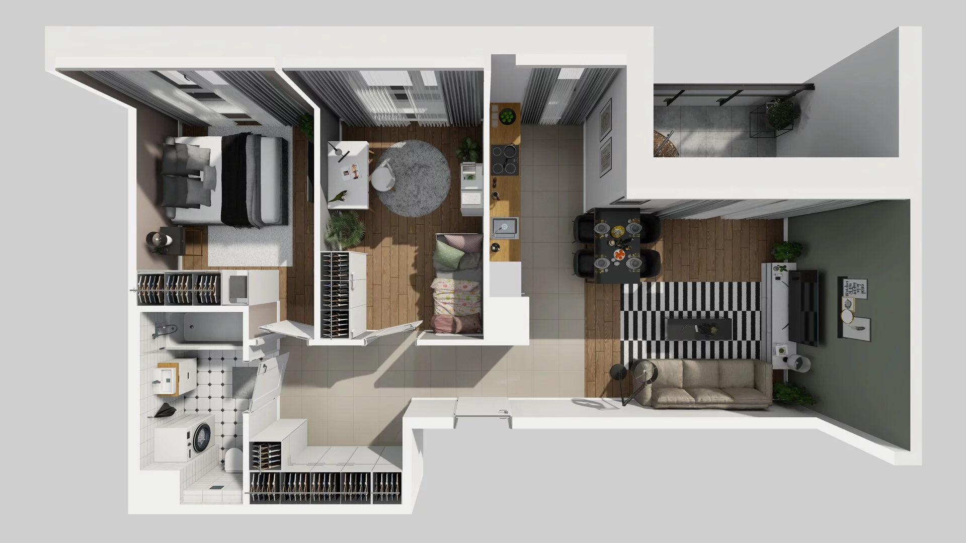 3 pokoje, mieszkanie 60,70 m², piętro 3, oferta nr D/116, Osiedle Urbino 1.4, Warszawa, Włochy, Raków, ul. Równoległa