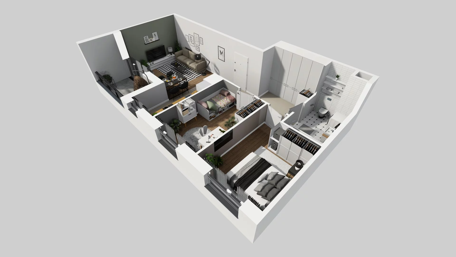 3 pokoje, mieszkanie 60,70 m², piętro 3, oferta nr D/116, Osiedle Urbino 1.4, Warszawa, Włochy, Raków, ul. Równoległa