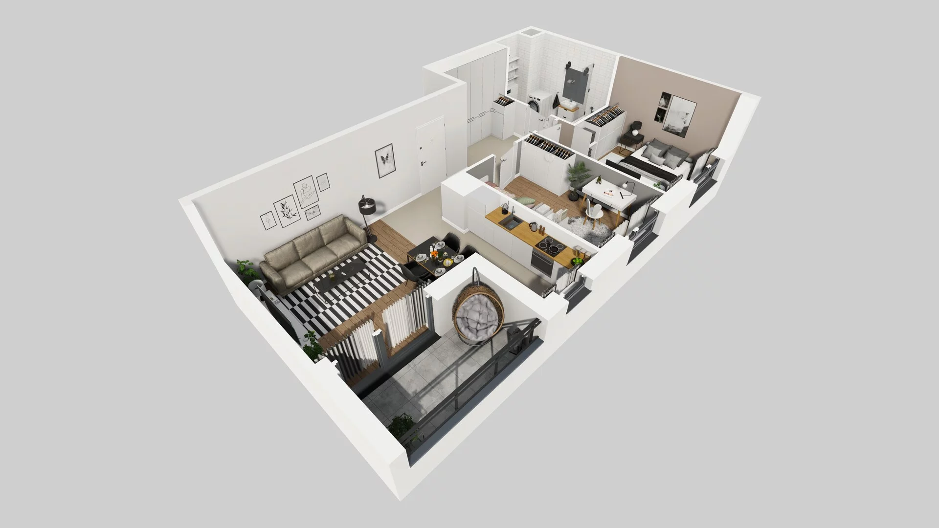 3 pokoje, mieszkanie 60,70 m², piętro 3, oferta nr D/116, Osiedle Urbino 1.4, Warszawa, Włochy, Raków, ul. Równoległa