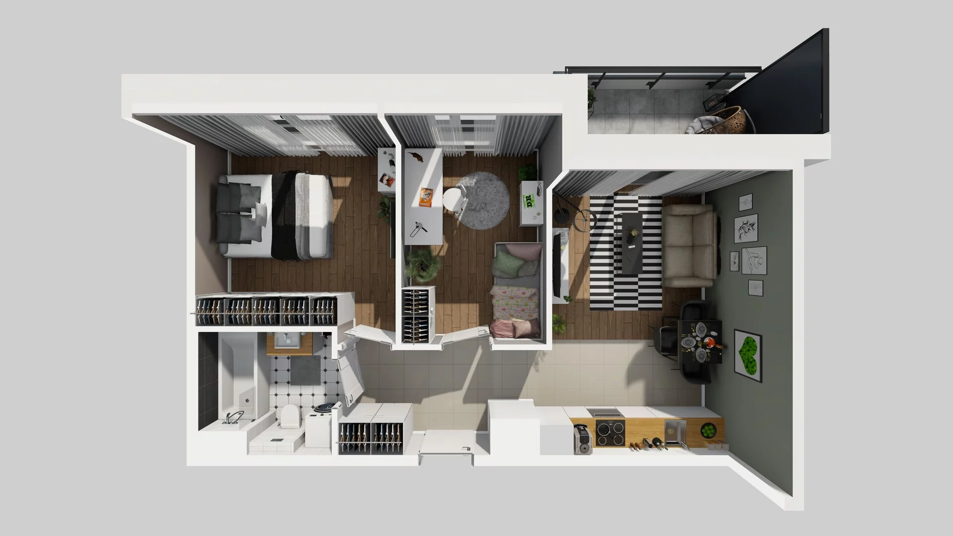 3 pokoje, mieszkanie 49,86 m², piętro 6, oferta nr D/132, Osiedle Urbino 1.4, Warszawa, Włochy, Raków, ul. Równoległa