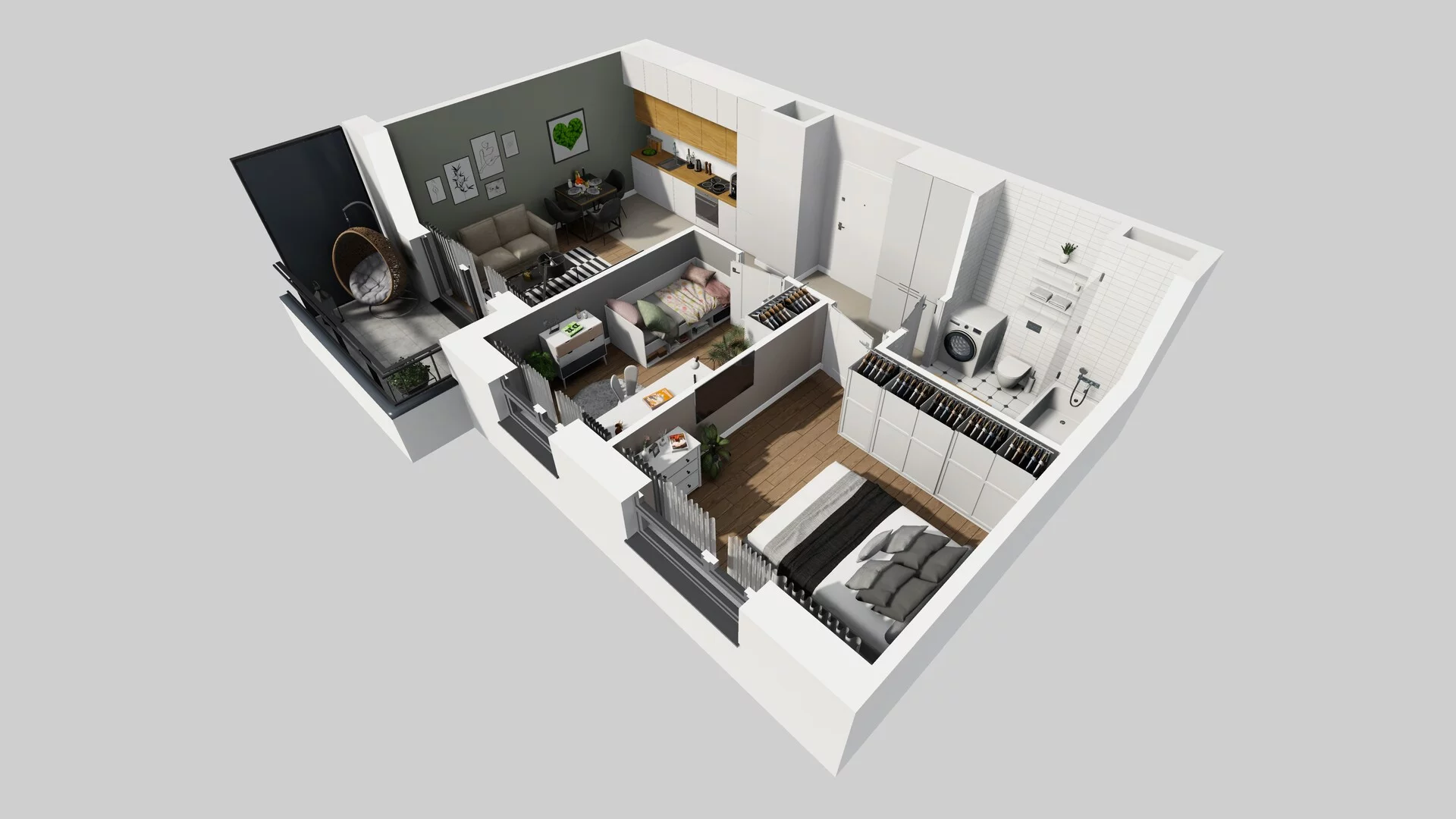 3 pokoje, mieszkanie 49,86 m², piętro 6, oferta nr D/132, Osiedle Urbino 1.4, Warszawa, Włochy, Raków, ul. Równoległa