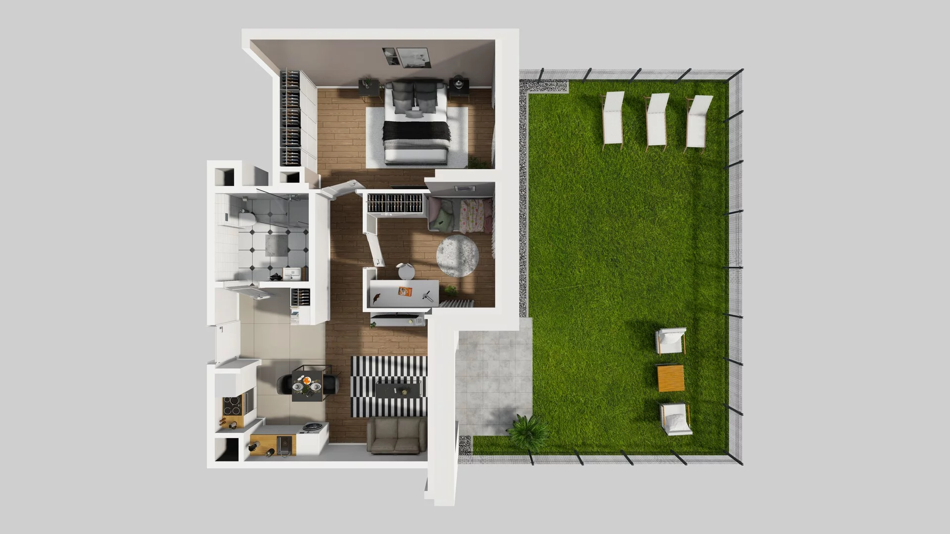 3 pokoje, mieszkanie 57,58 m², parter, oferta nr D/2, Osiedle Urbino, Warszawa, Włochy, Raków, ul. Równoległa