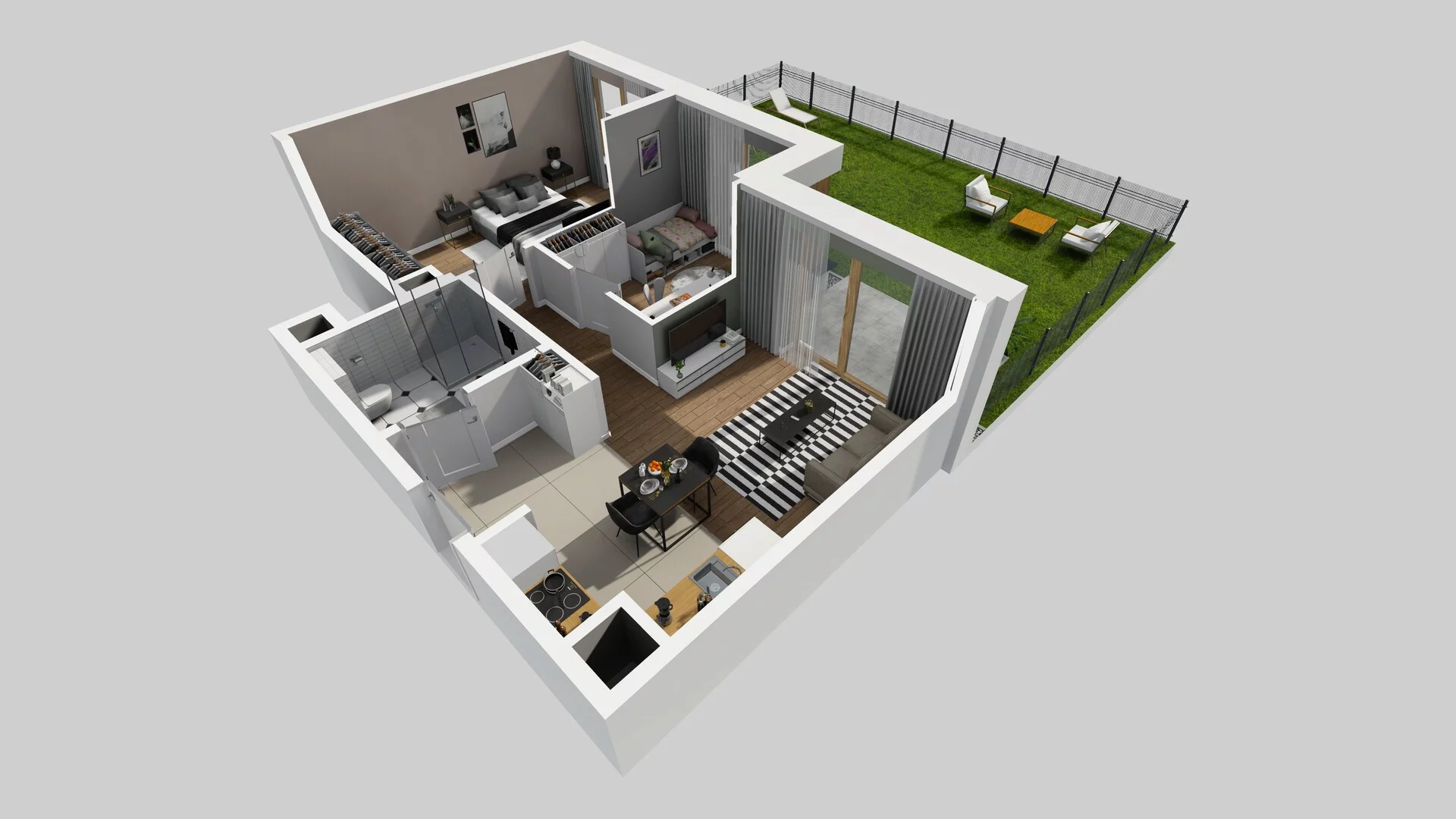 3 pokoje, mieszkanie 57,58 m², parter, oferta nr D/2, Osiedle Urbino, Warszawa, Włochy, Raków, ul. Równoległa